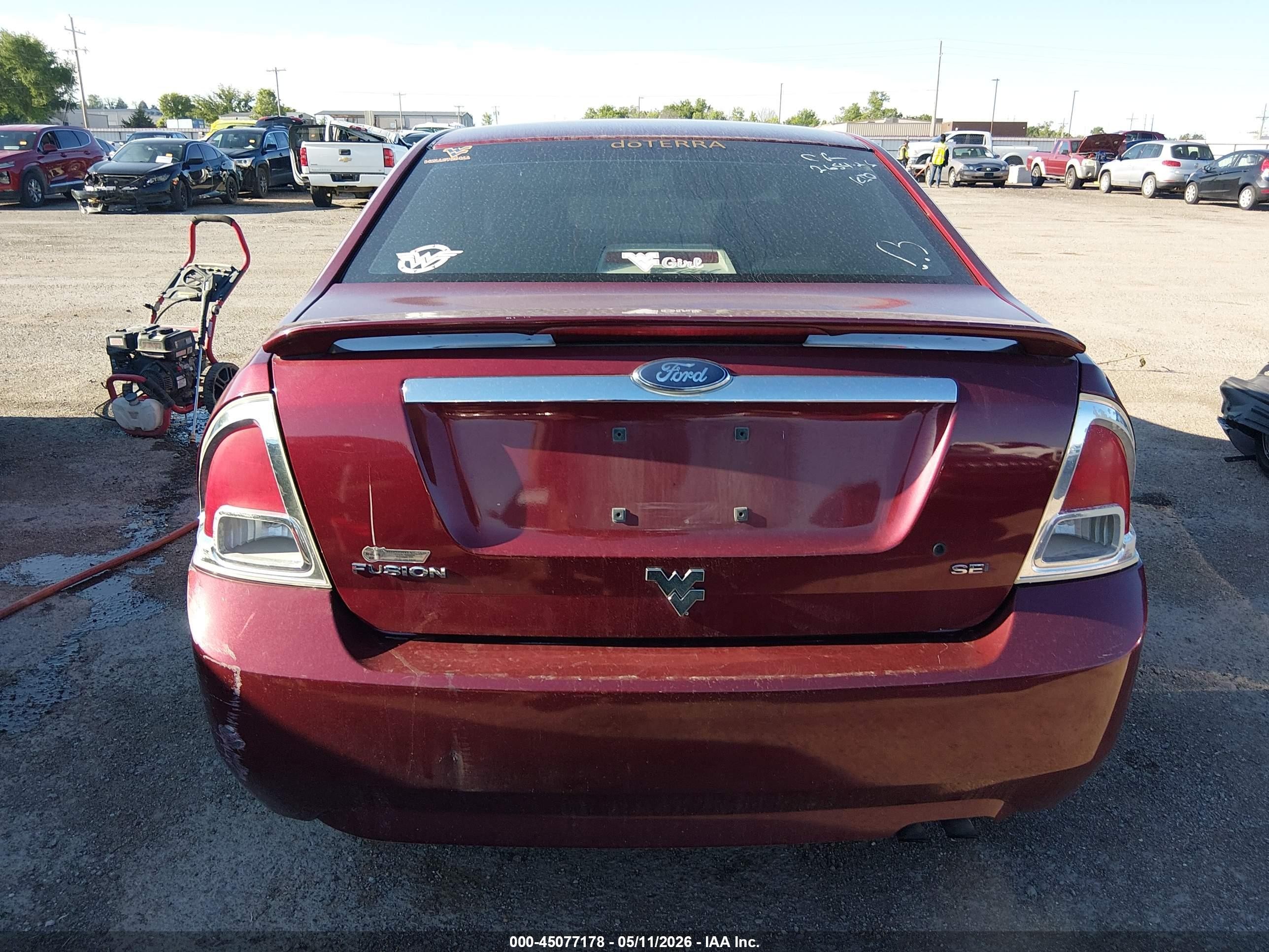 2006 Ford Fusion Sel Red vin: 3FAFP08ZX6R138085