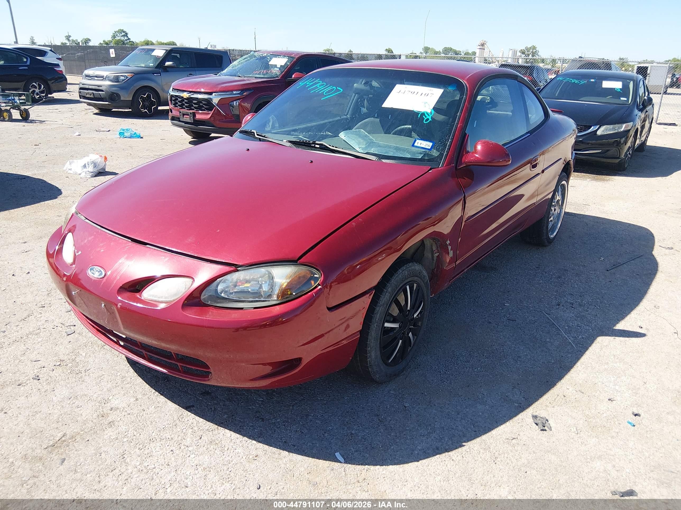 2001 Ford Escort Zx2 Red vin: 3FAFP11351R157843