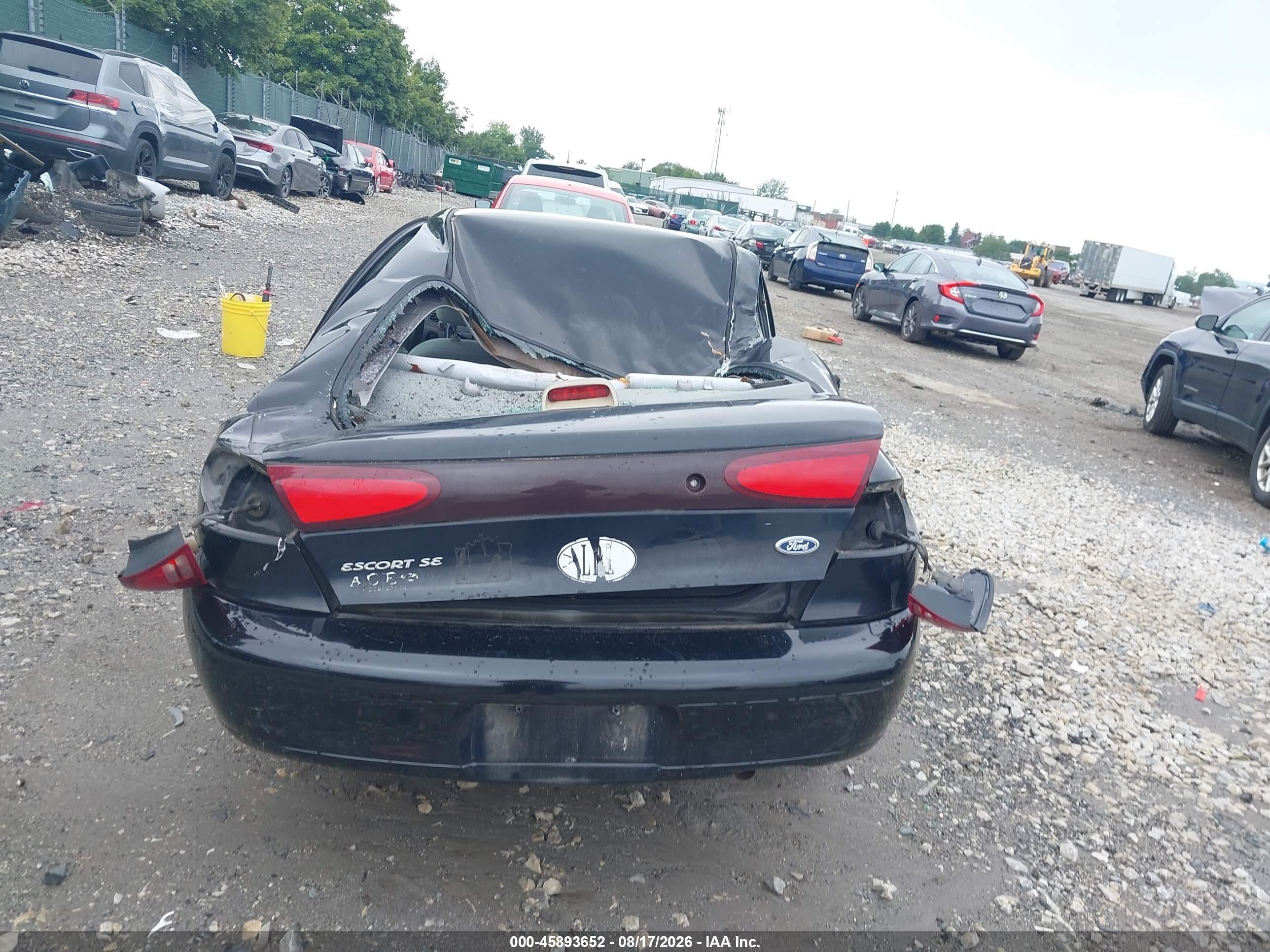 2002 Ford Escort Fleet Premium/fleet Standard Black vin: 3FAFP13P22R121562