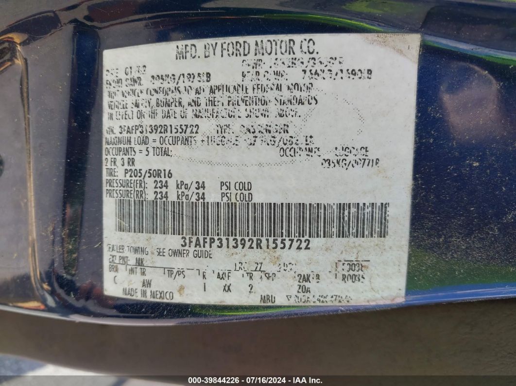 Price & History 2002 Ford Focus Zx3/zx3 Premium 2.0l I-4 Dohc