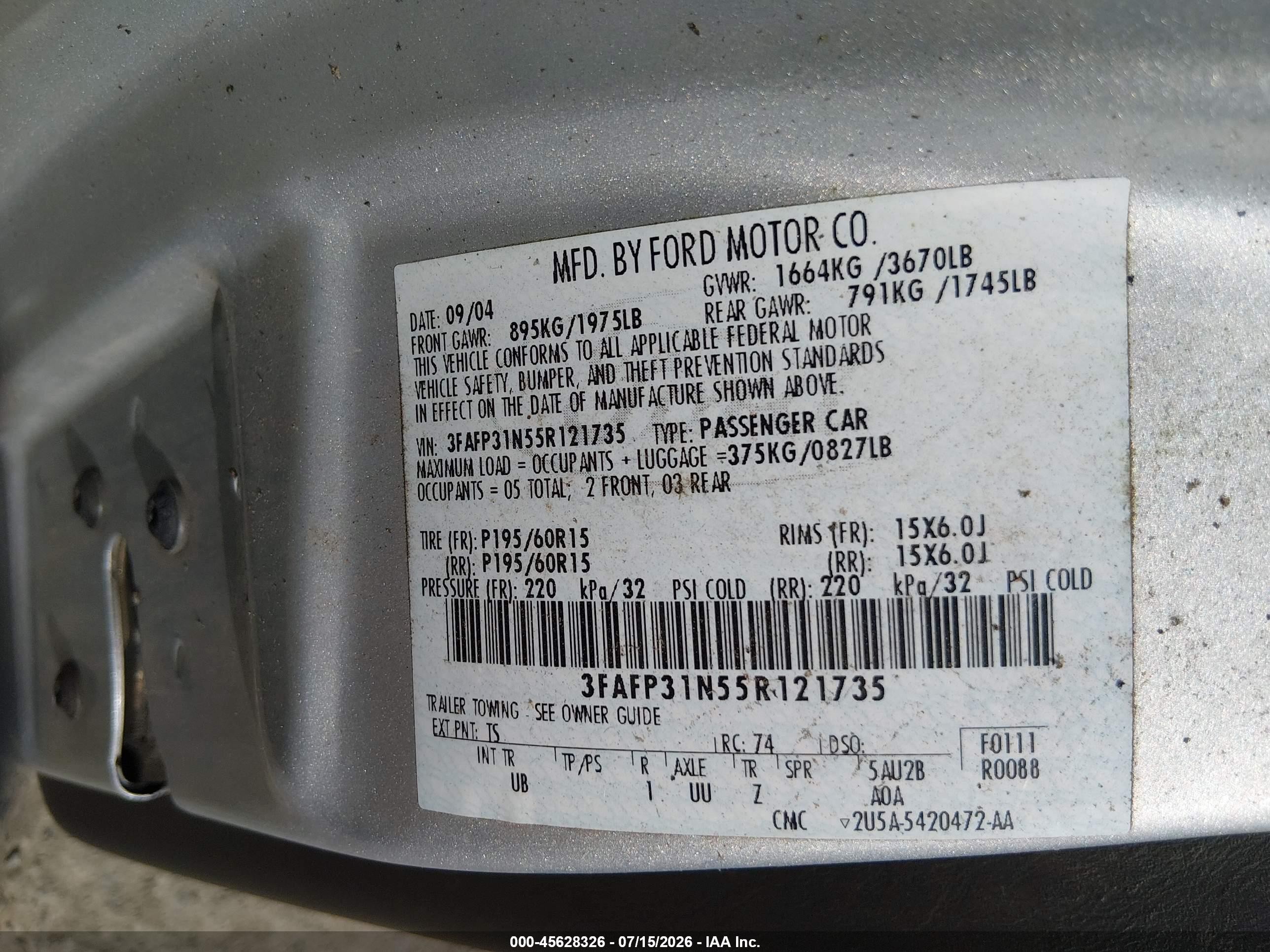 2005 Ford Focus Zx3 Silver vin: 3FAFP31N55R121735