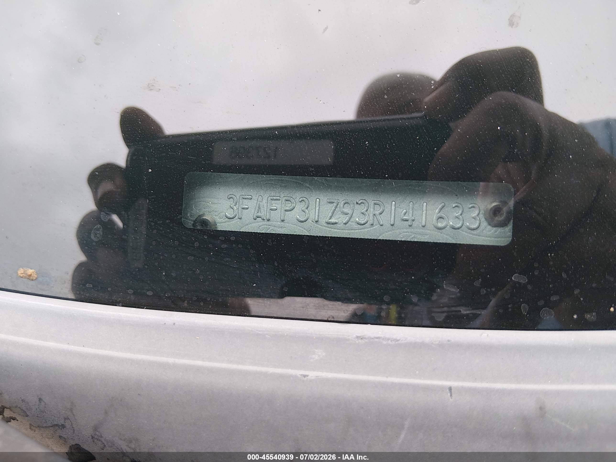 2003 Ford Focus Zx3 Silver vin: 3FAFP31Z93R141633