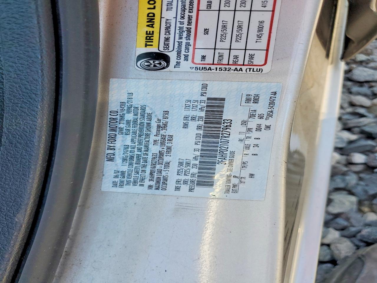 2007 Ford Fusion Sel Silver vin: 3FAHP02107R279633