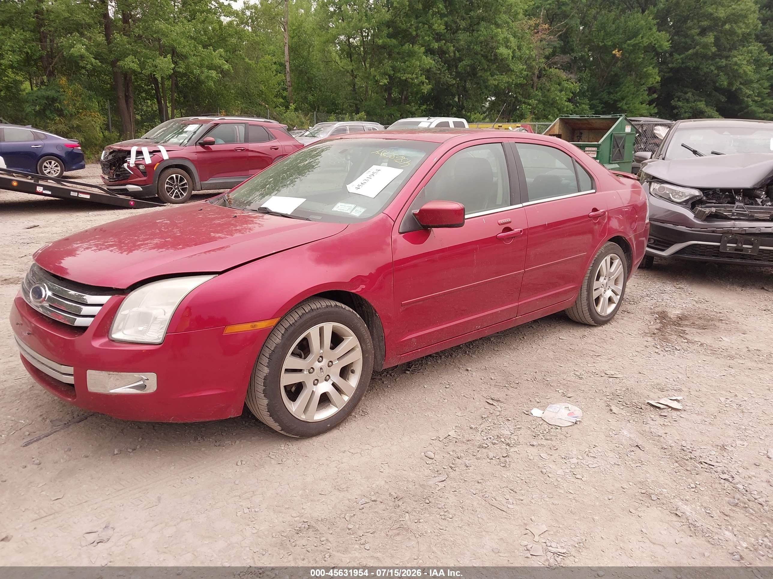 2008 Ford Fusion Sel Red vin: 3FAHP02108R243877