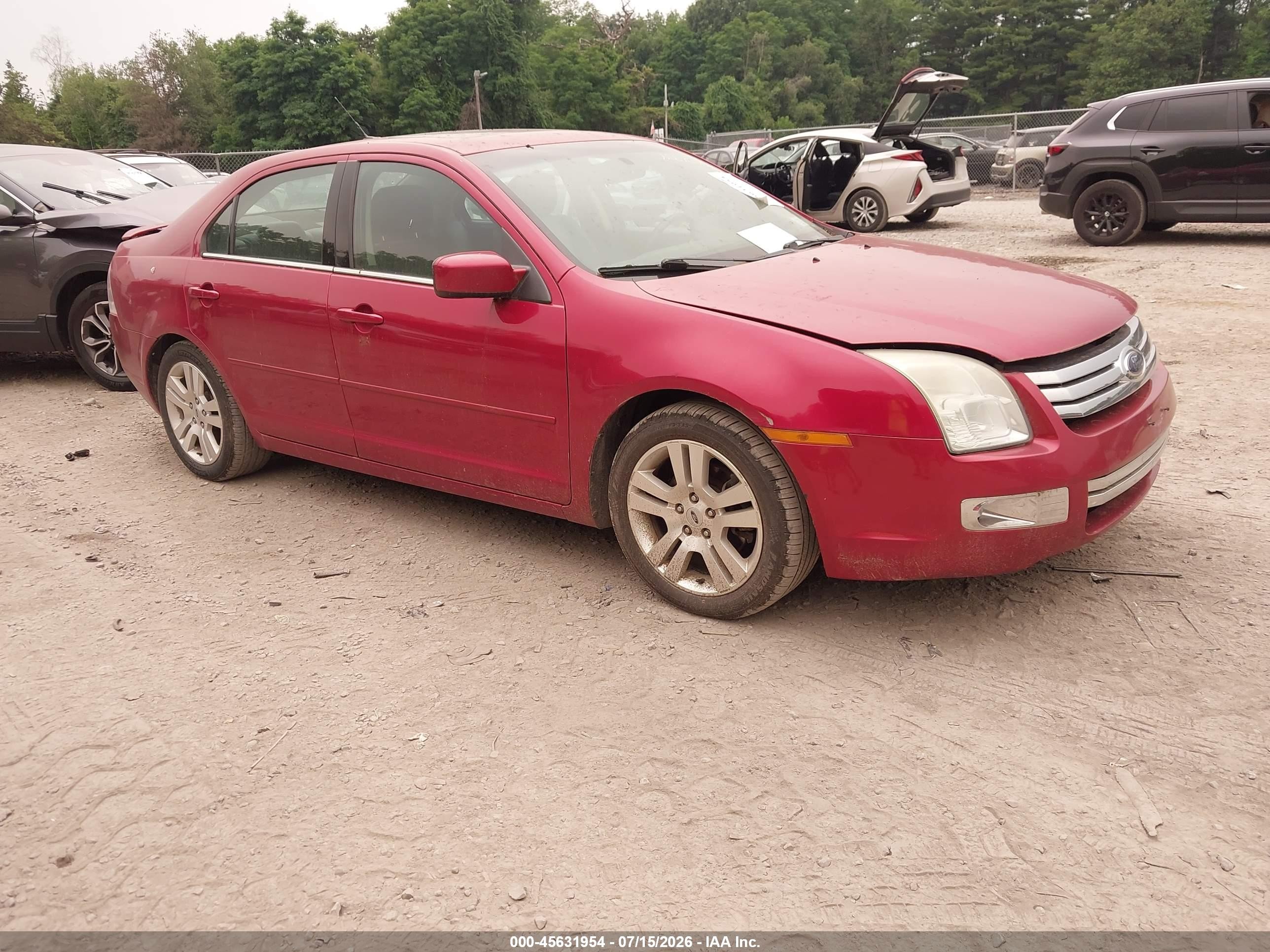2008 Ford Fusion Sel Red vin: 3FAHP02108R243877
