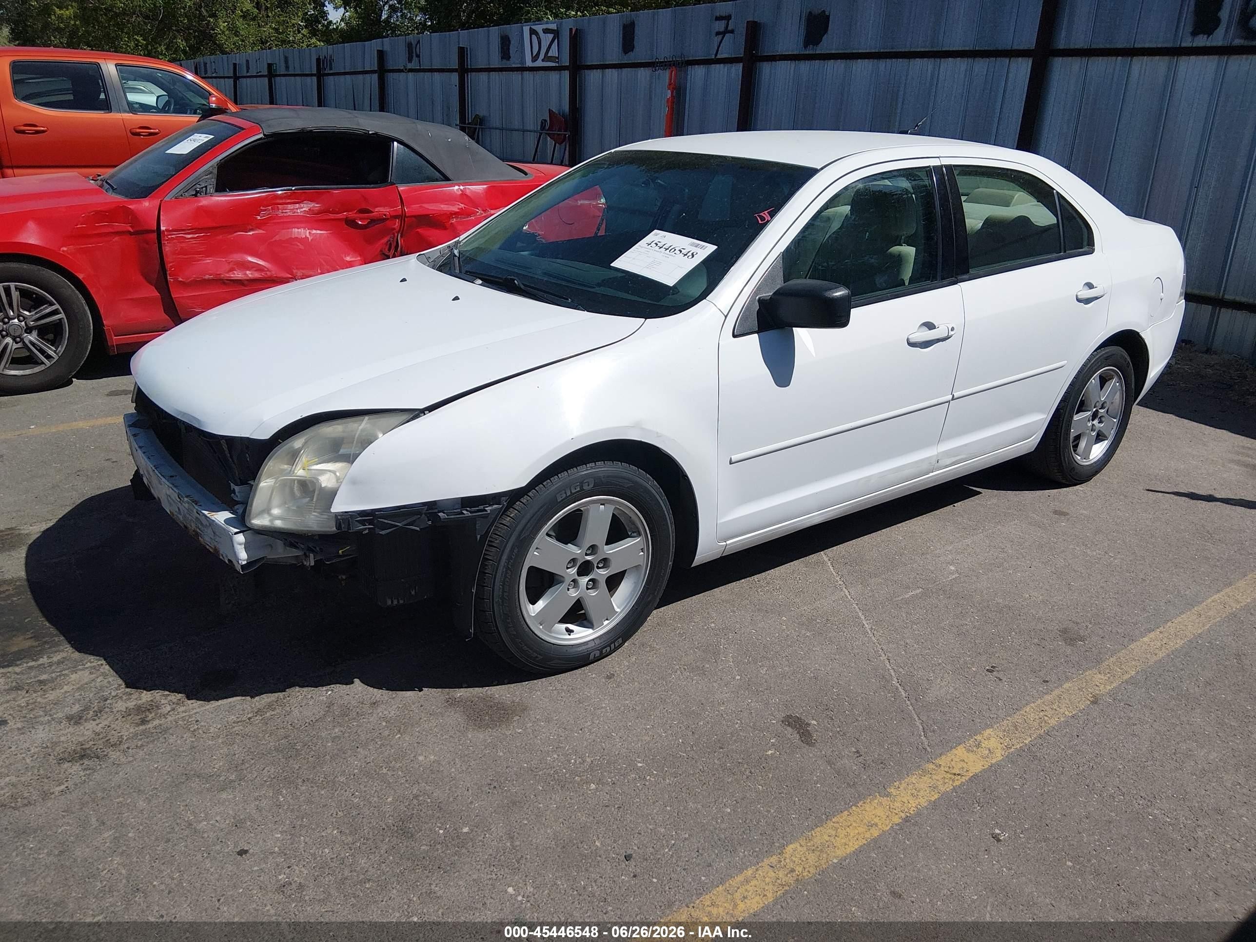 2007 Ford Fusion S White vin: 3FAHP06Z27R150518