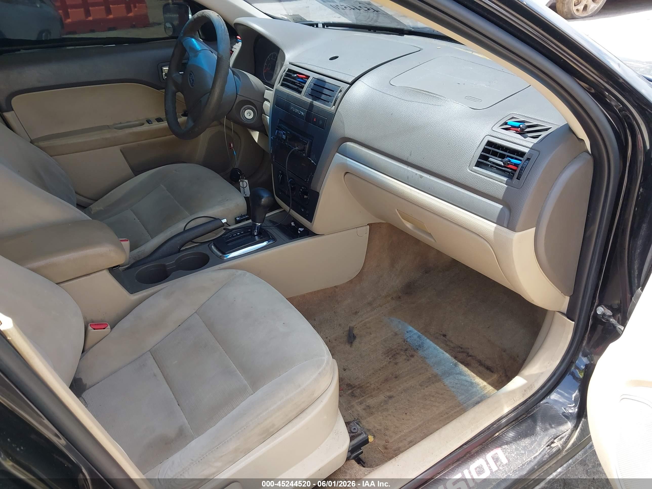 2007 Ford Fusion S Black vin: 3FAHP06Z27R168307