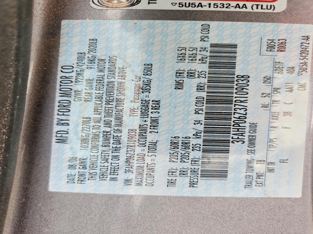 2007 Ford Fusion S Silver vin: 3FAHP06Z37R109038