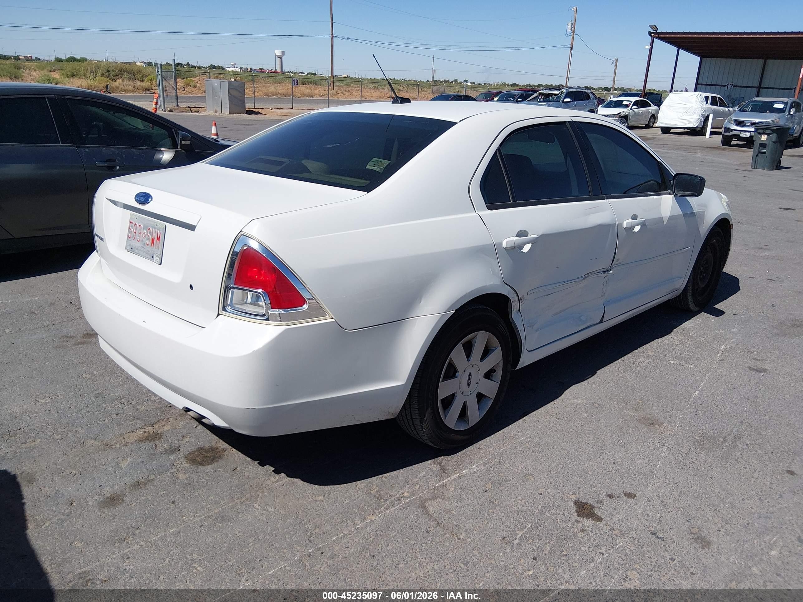 2008 Ford Fusion S White vin: 3FAHP06Z38R174456