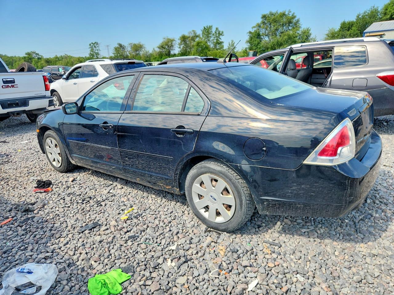2008 Ford Fusion S Black vin: 3FAHP06Z48R111365