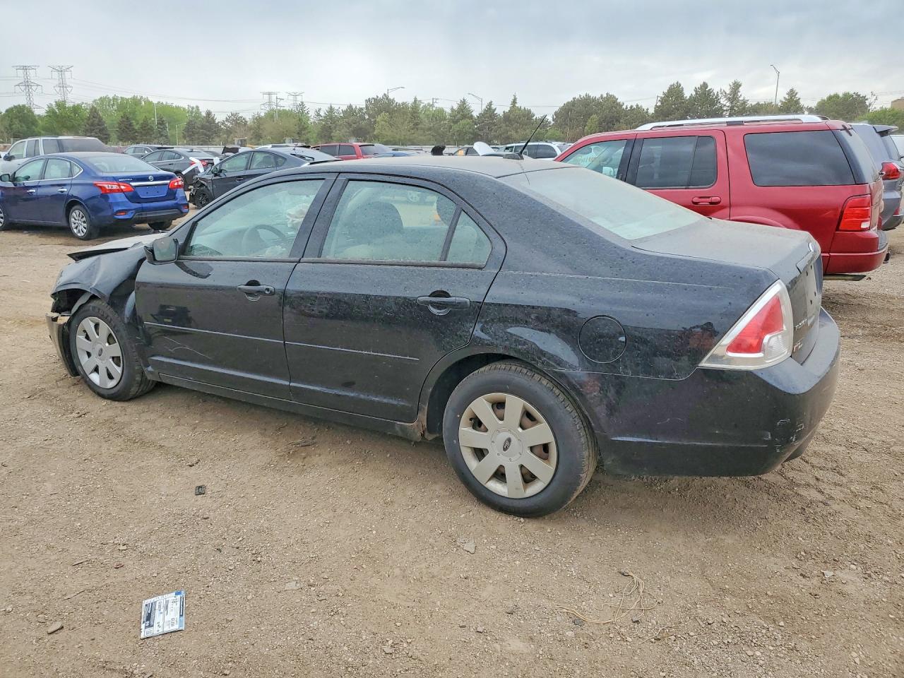 2007 Ford Fusion S Black vin: 3FAHP06Z57R275433