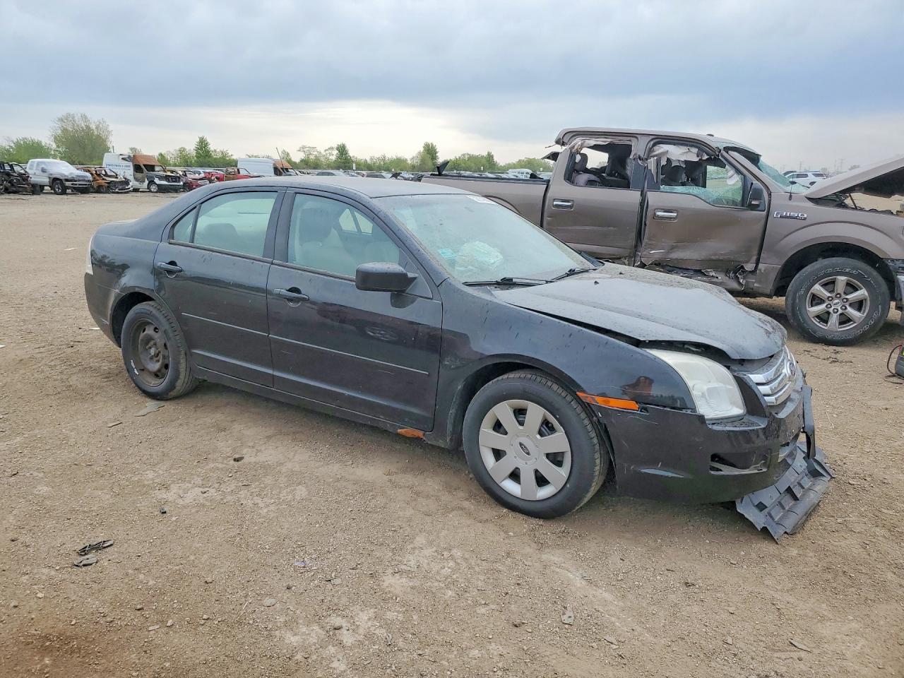 2007 Ford Fusion S Black vin: 3FAHP06Z57R275433