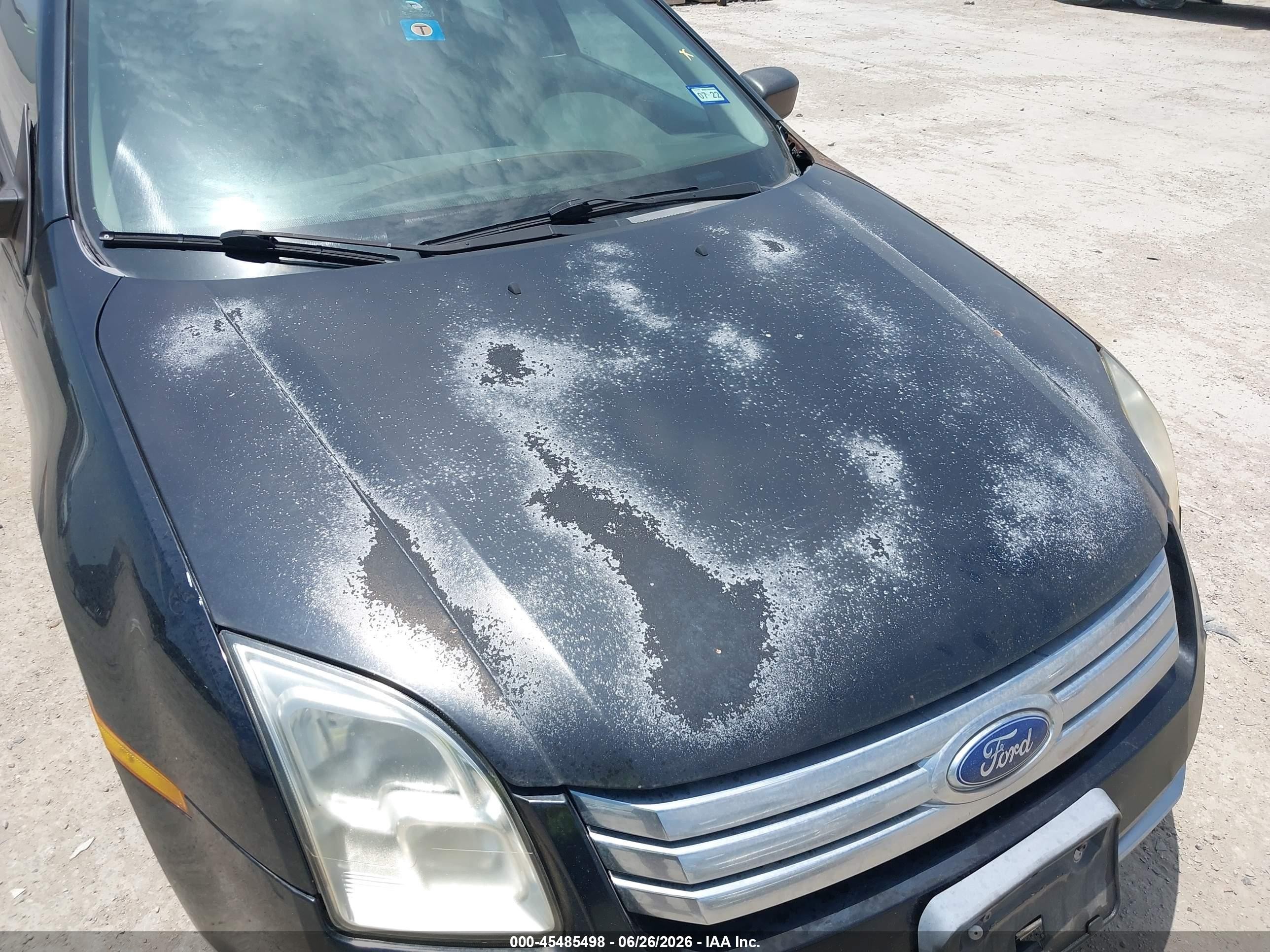 2007 Ford Fusion S Black vin: 3FAHP06Z67R279779
