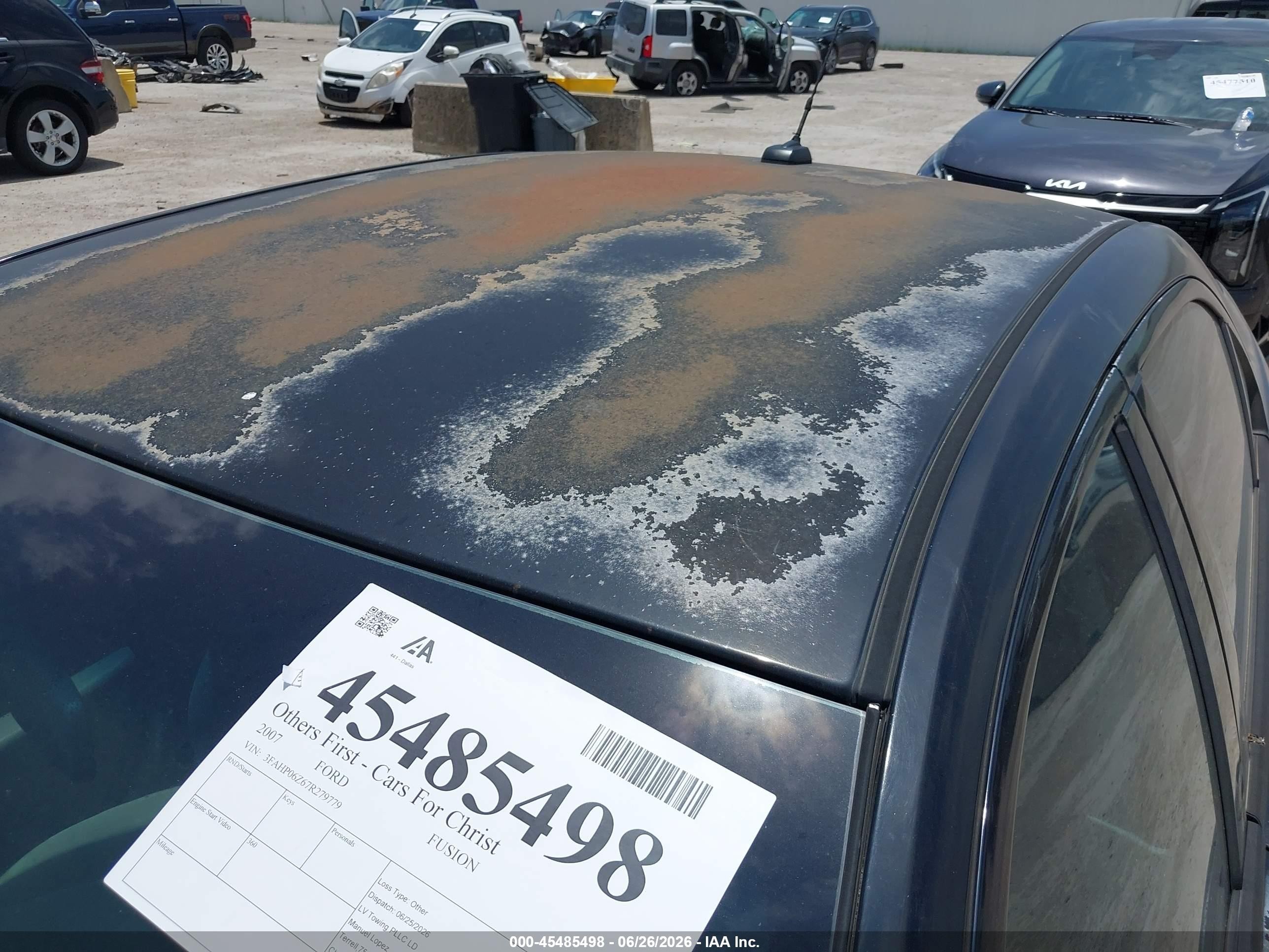 2007 Ford Fusion S Black vin: 3FAHP06Z67R279779