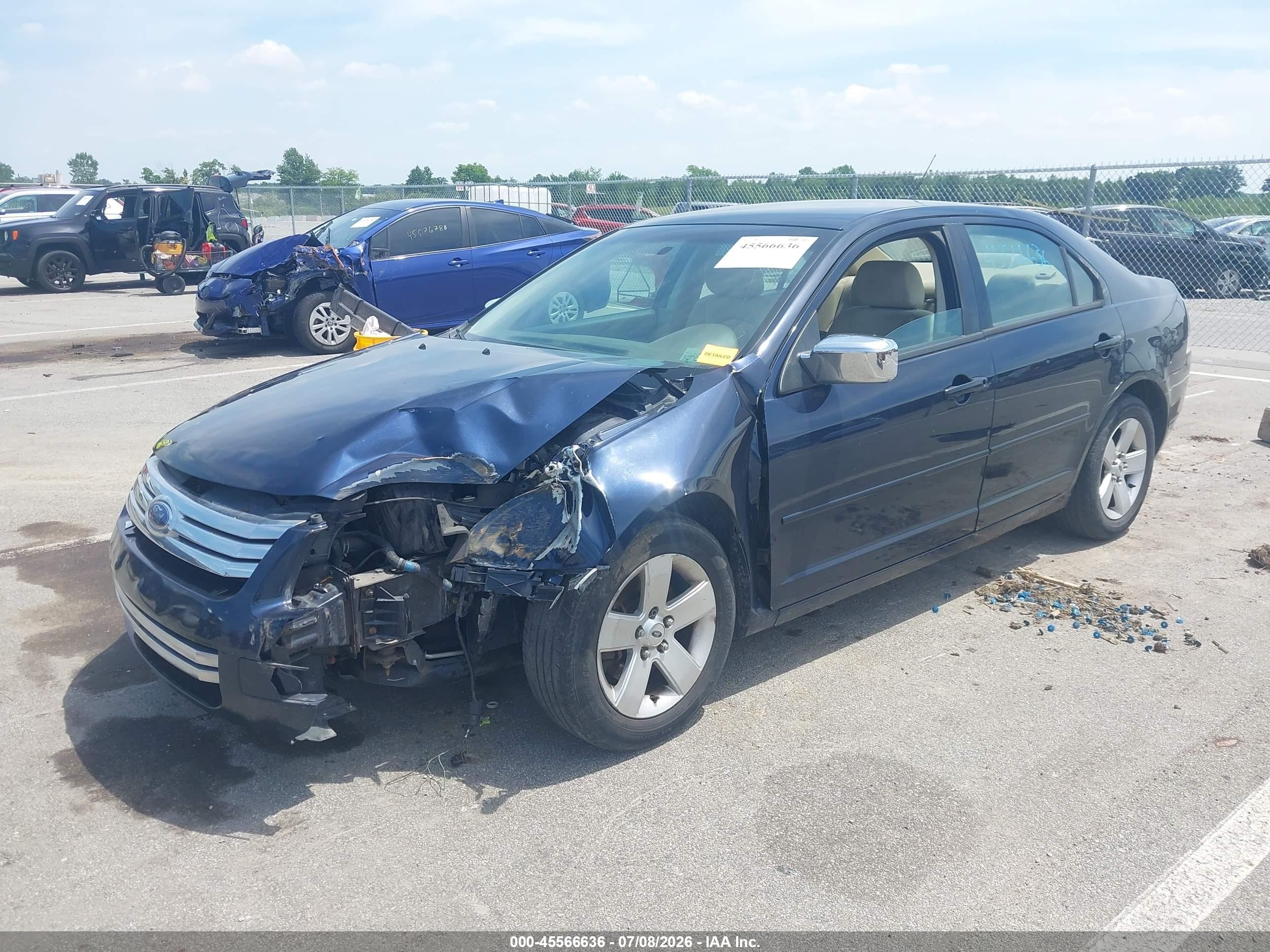 2008 Ford Fusion S Blue vin: 3FAHP06Z68R270520