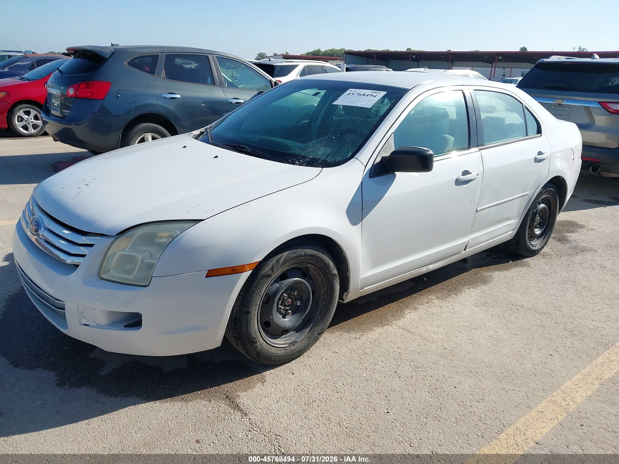 2007 Ford Fusion S White vin: 3FAHP06Z77R102447