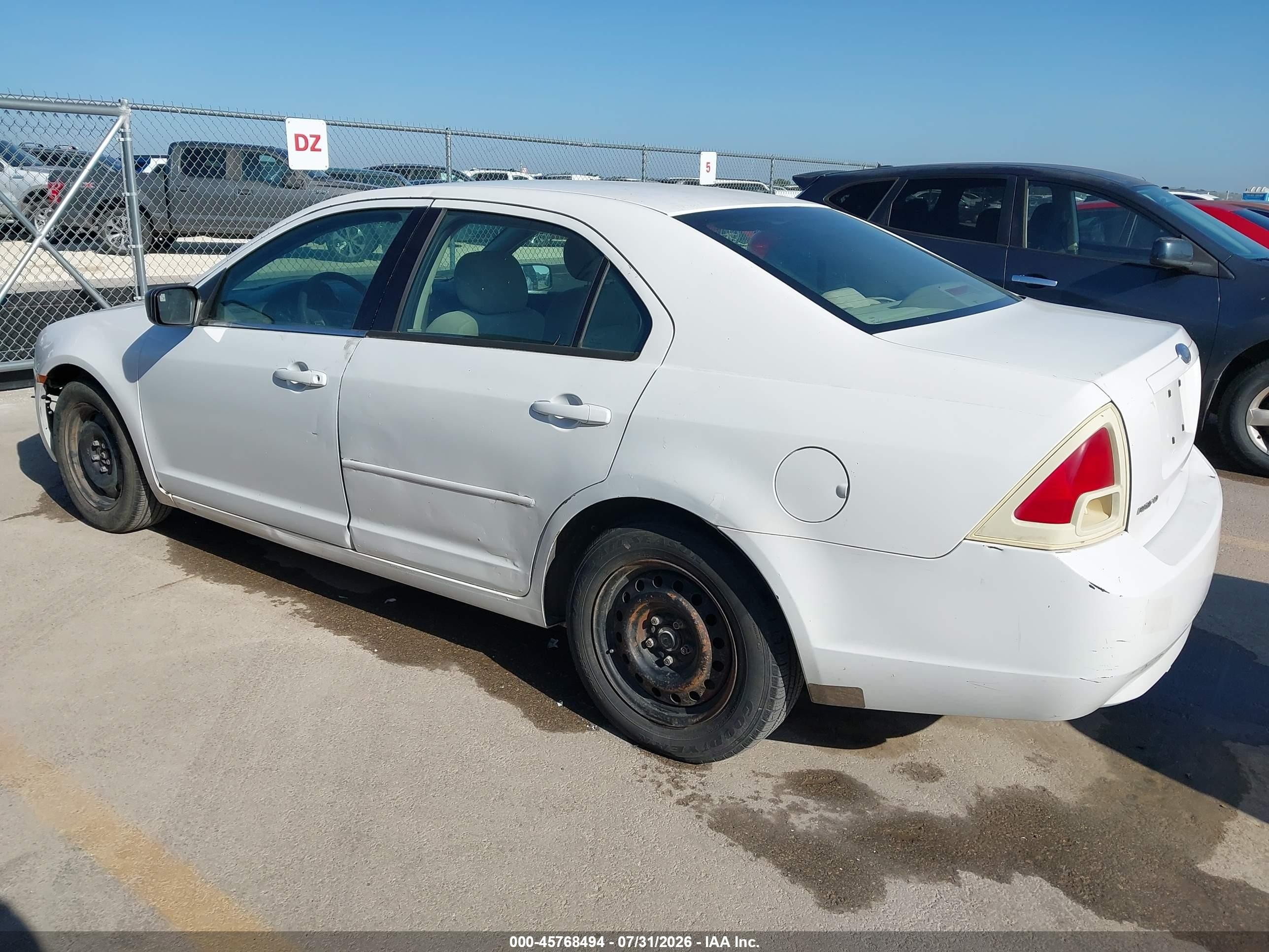 2007 Ford Fusion S White vin: 3FAHP06Z77R102447