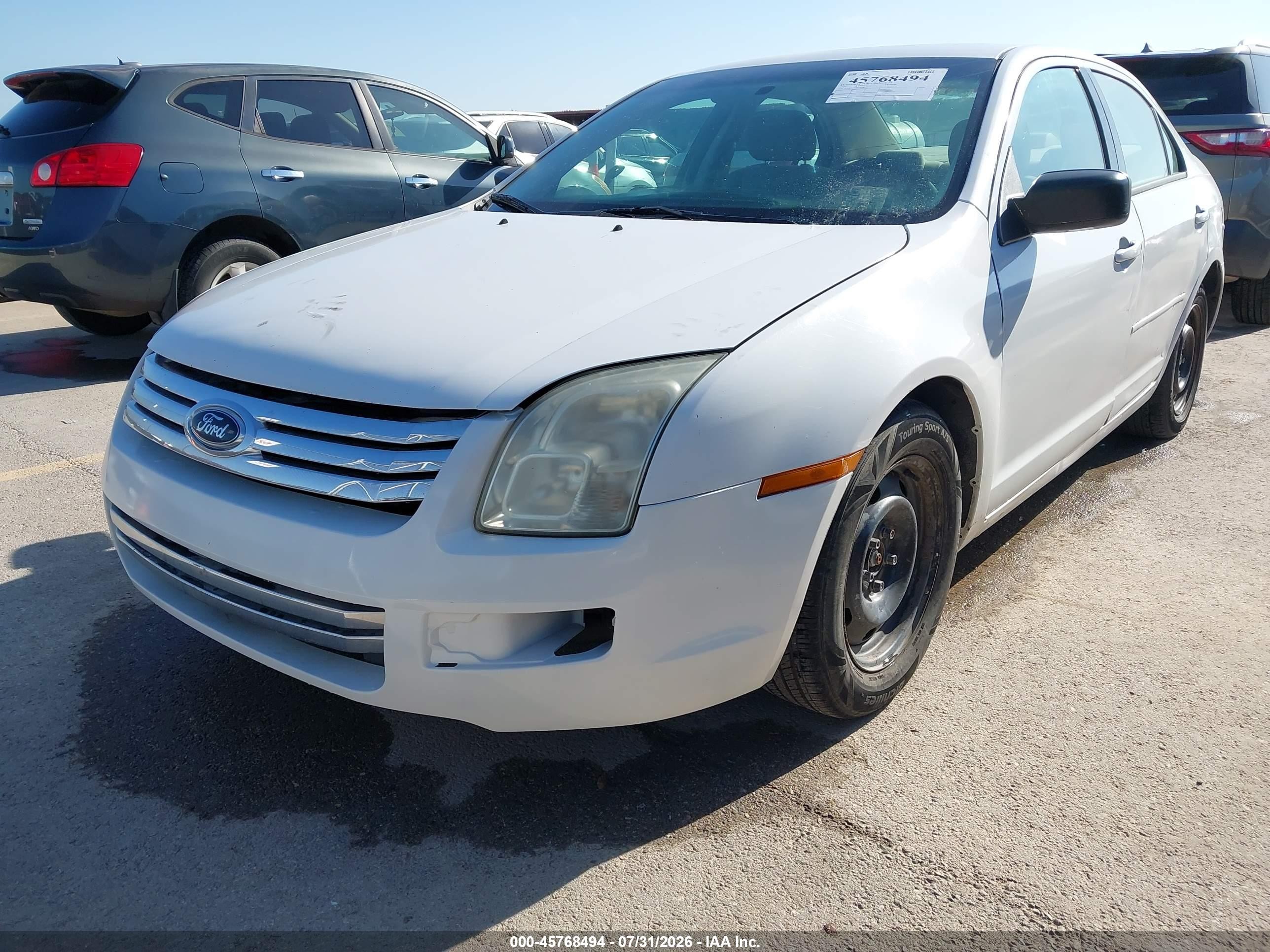 2007 Ford Fusion S White vin: 3FAHP06Z77R102447