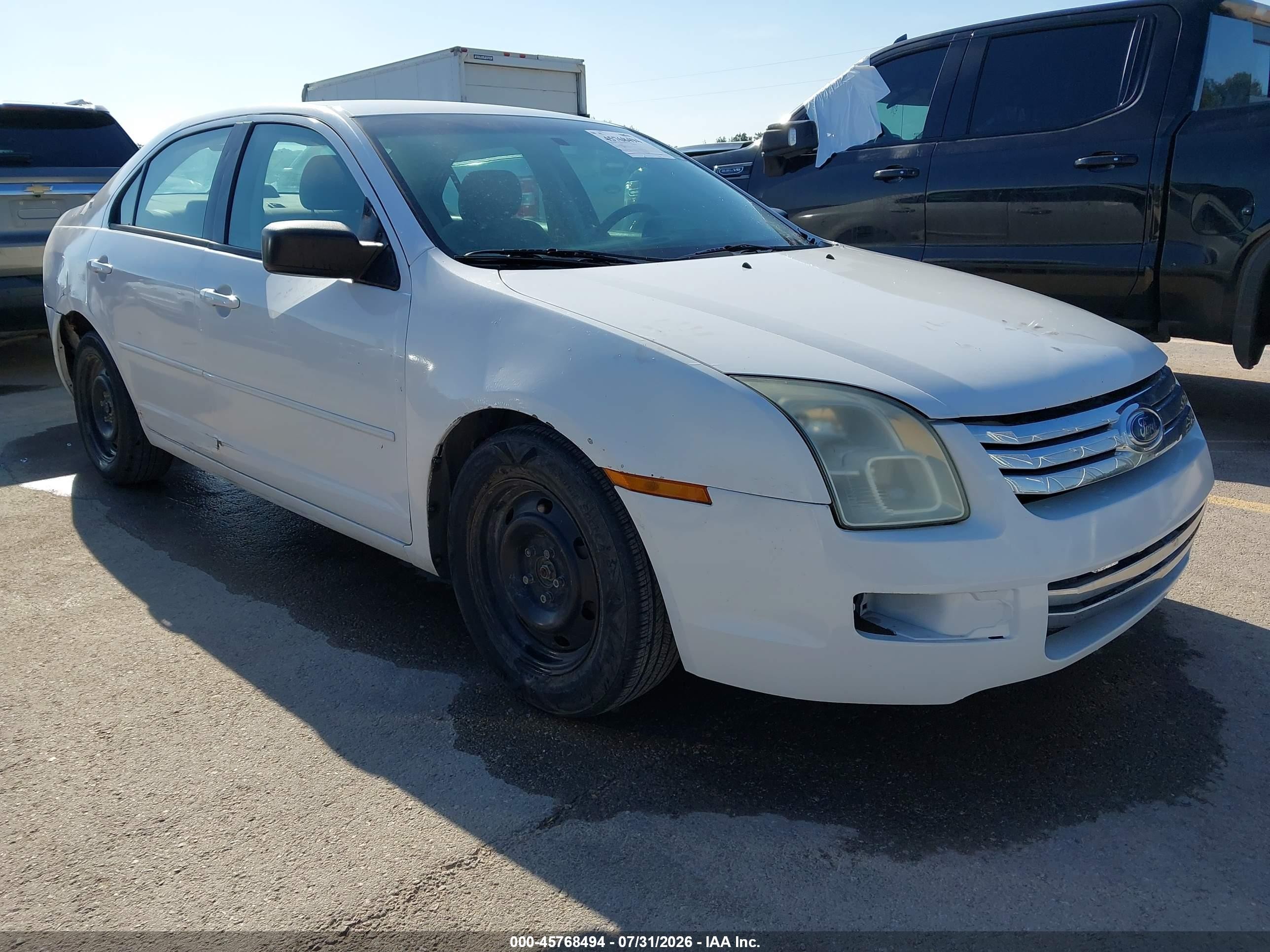 2007 Ford Fusion S White vin: 3FAHP06Z77R102447
