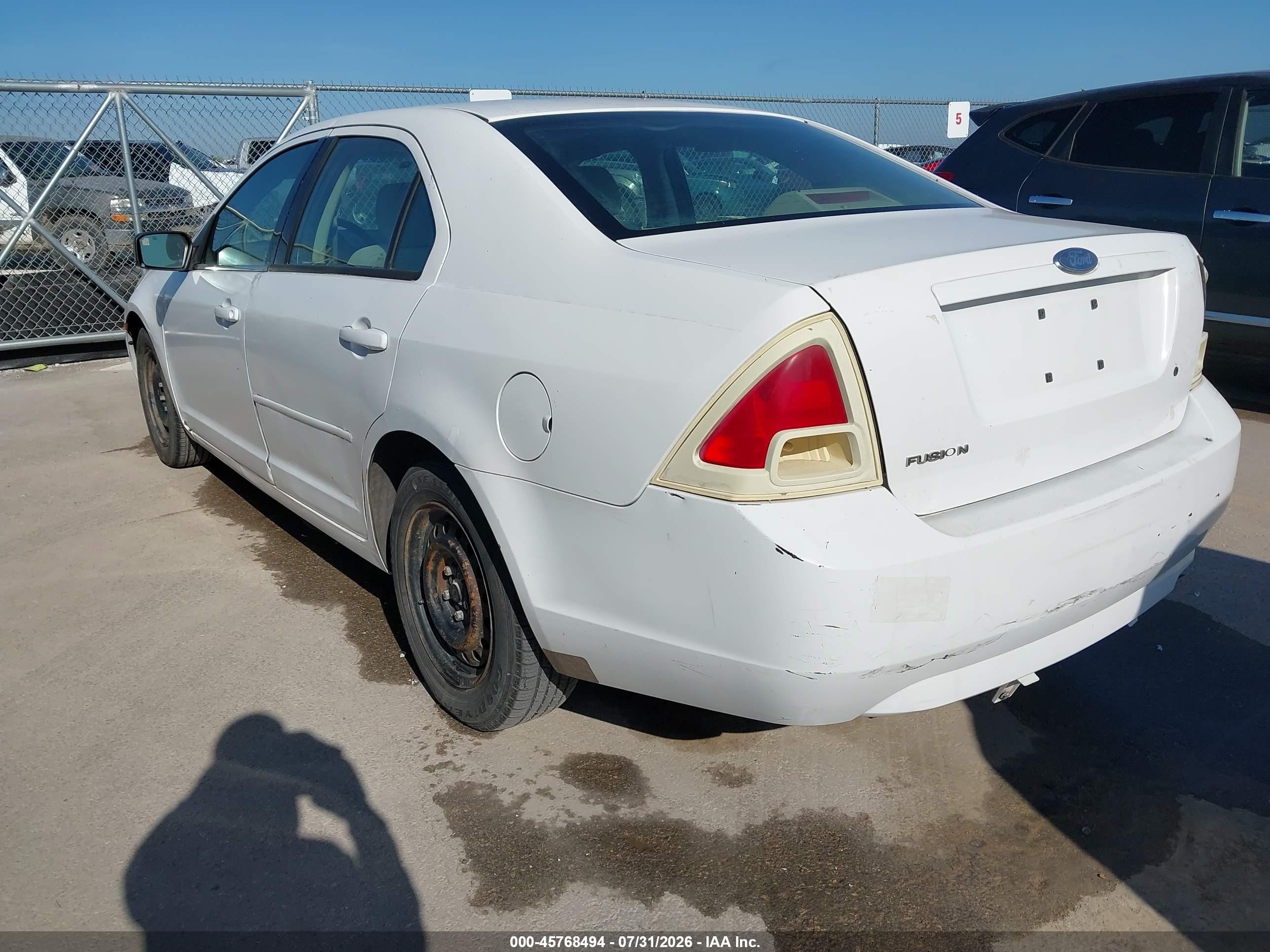 2007 Ford Fusion S White vin: 3FAHP06Z77R102447