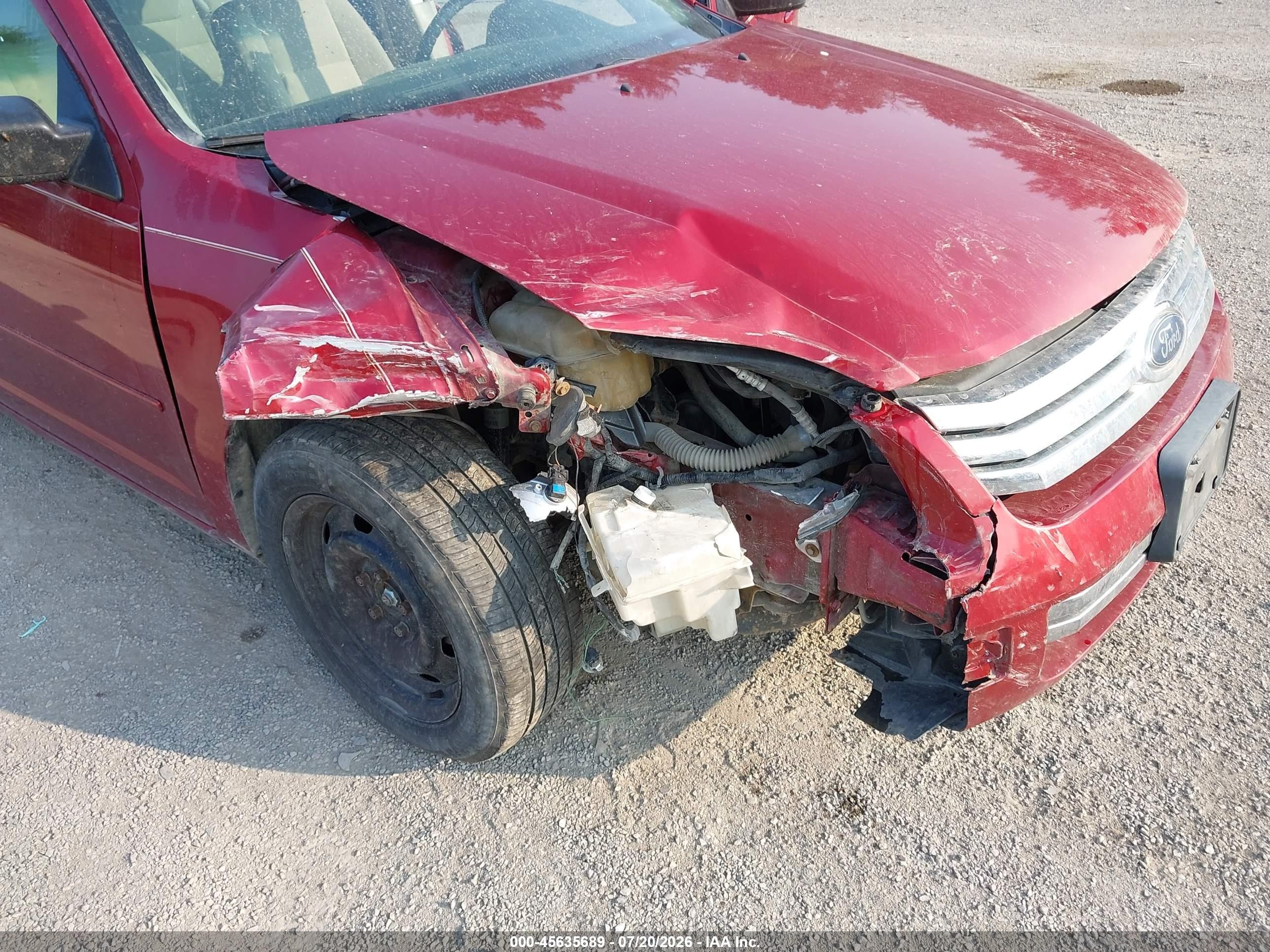 2007 Ford Fusion S Red vin: 3FAHP06Z77R183823