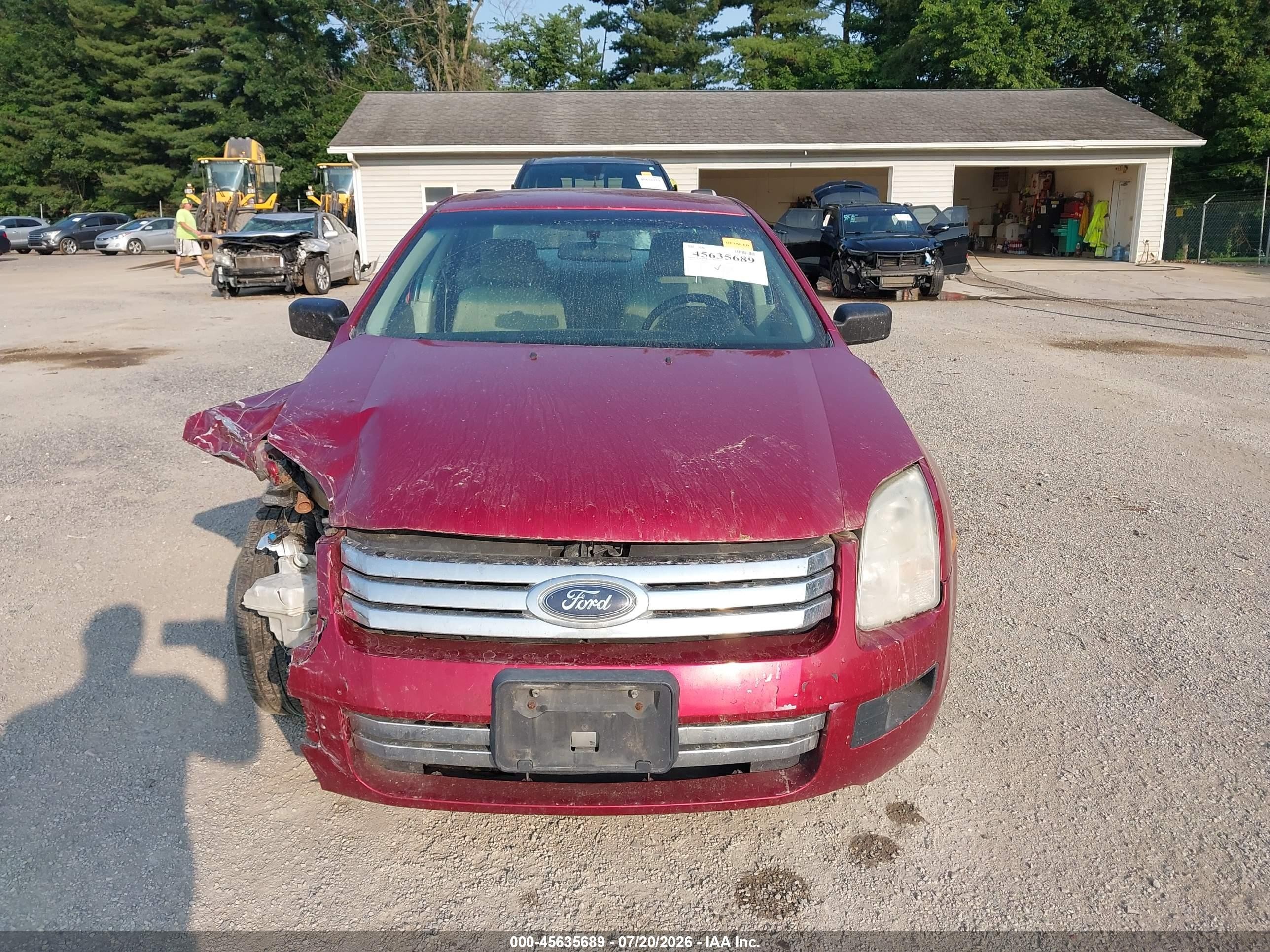 2007 Ford Fusion S Red vin: 3FAHP06Z77R183823