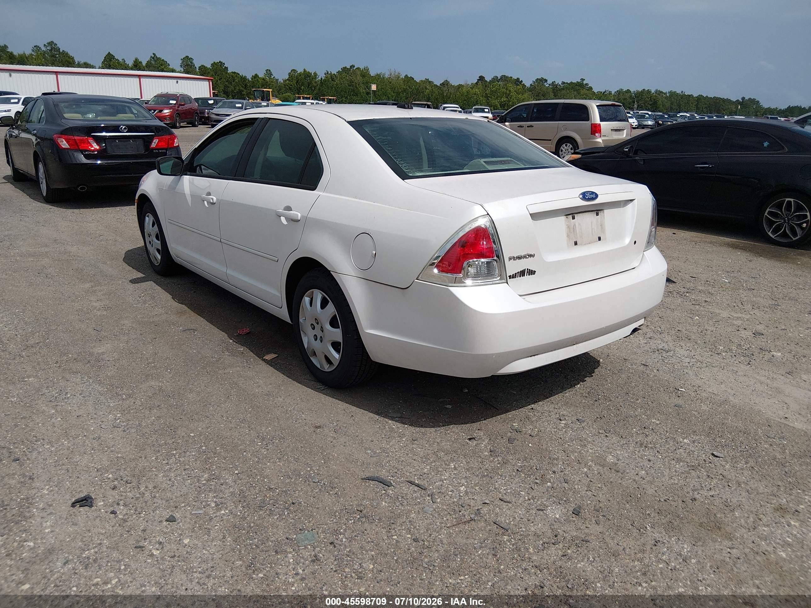 2009 Ford Fusion S White vin: 3FAHP06Z79R148962