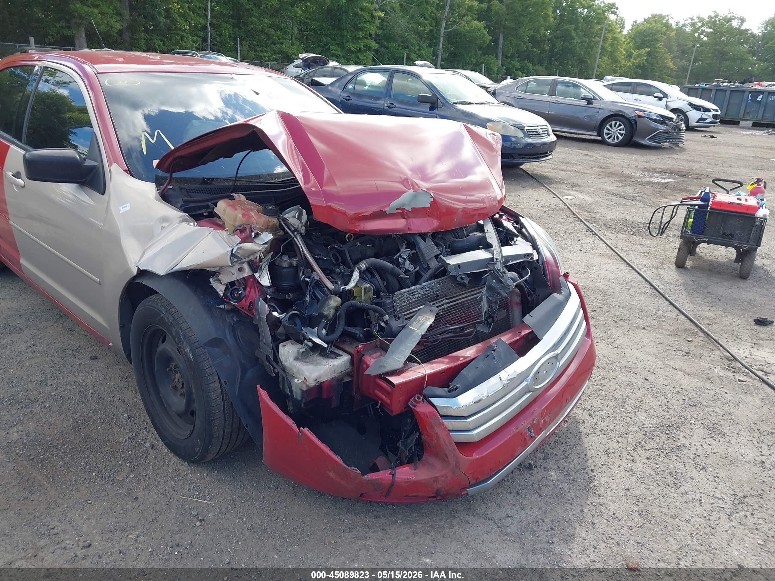2007 Ford Fusion S Red vin: 3FAHP06Z87R193146