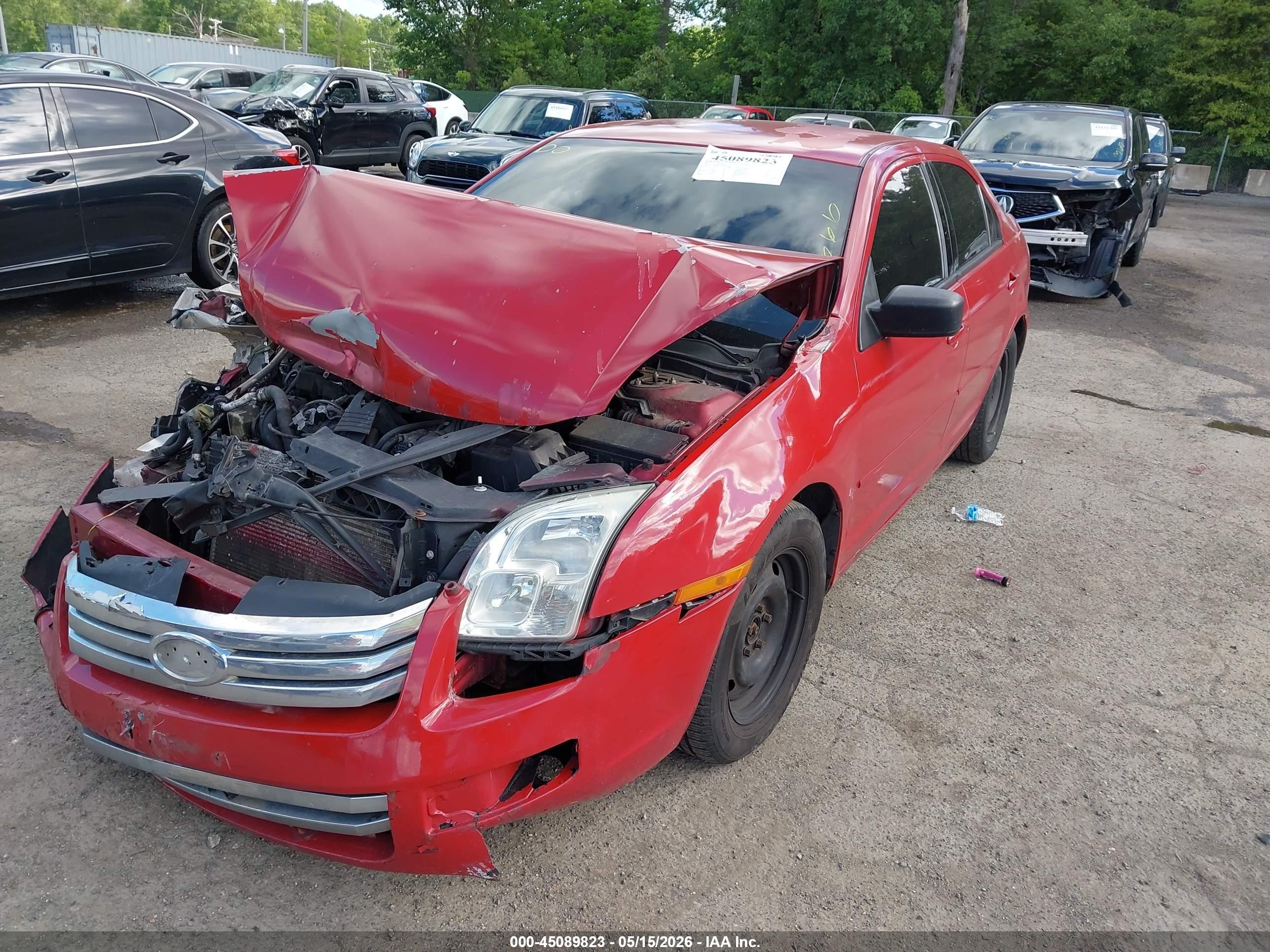 2007 Ford Fusion S Red vin: 3FAHP06Z87R193146