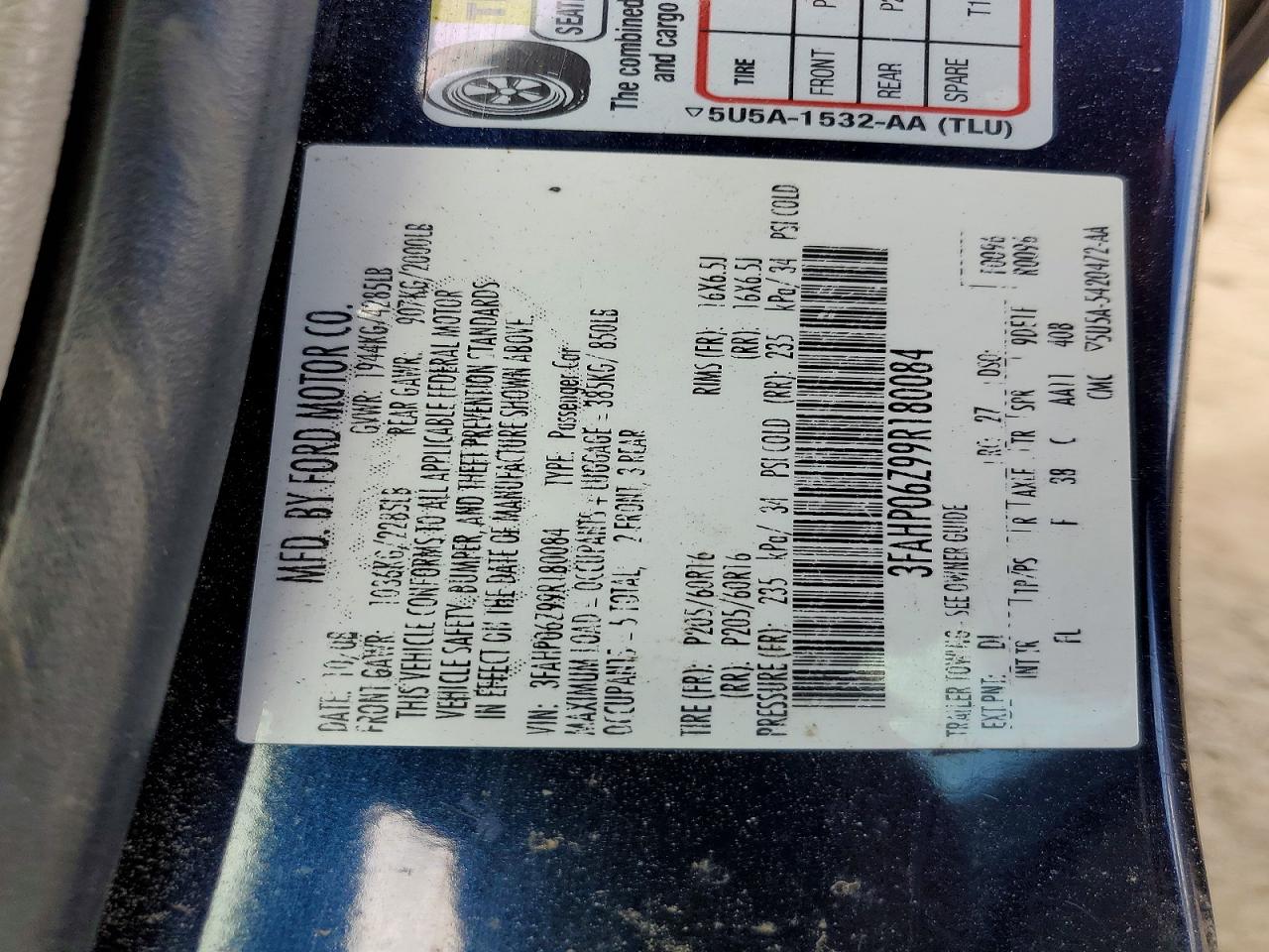 2009 Ford Fusion S Синий vin: 3FAHP06Z99R180084