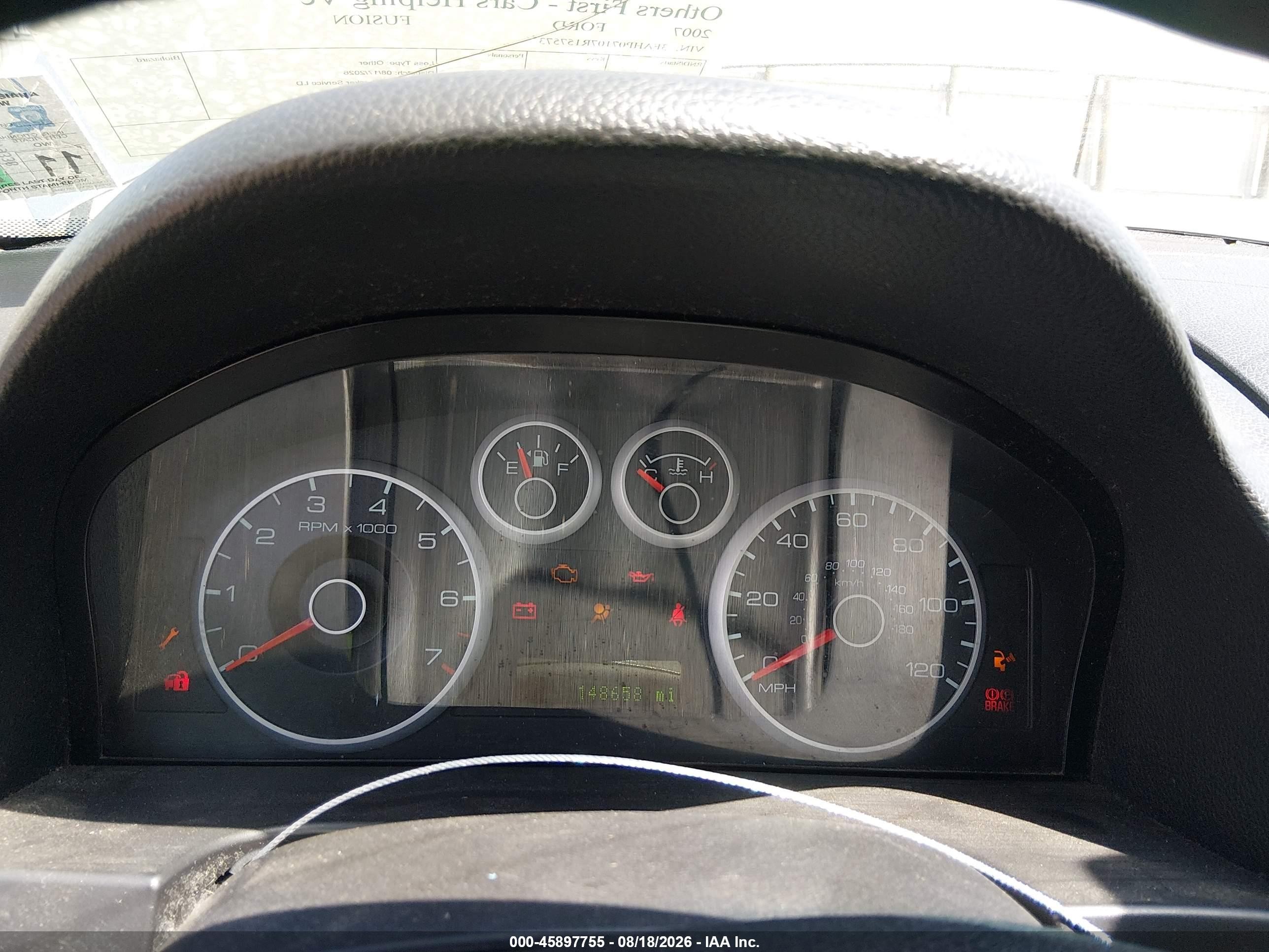 2007 Ford Fusion Se Silver vin: 3FAHP07107R157573