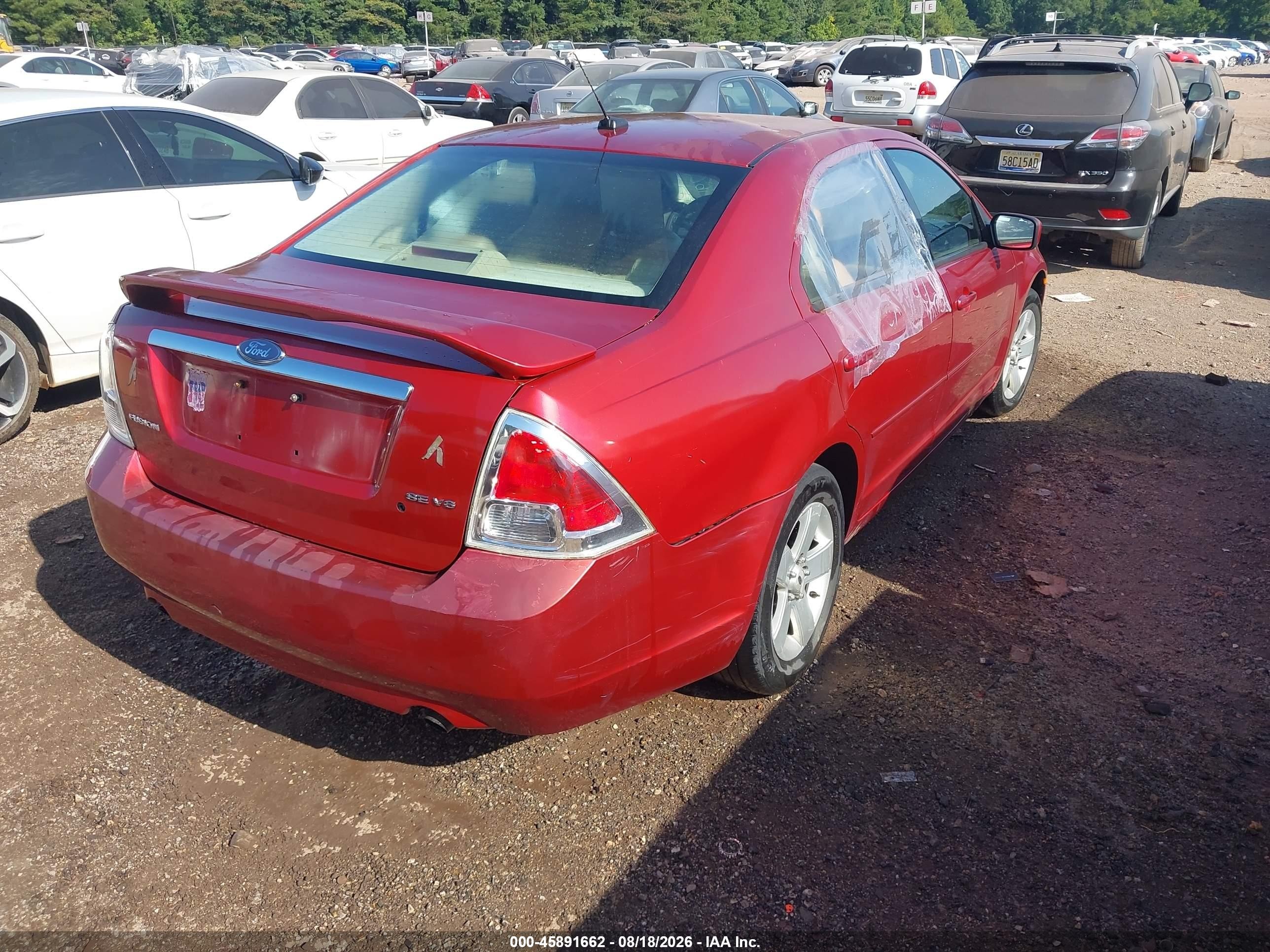 2007 Ford Fusion Se Burgundy vin: 3FAHP07147R162162