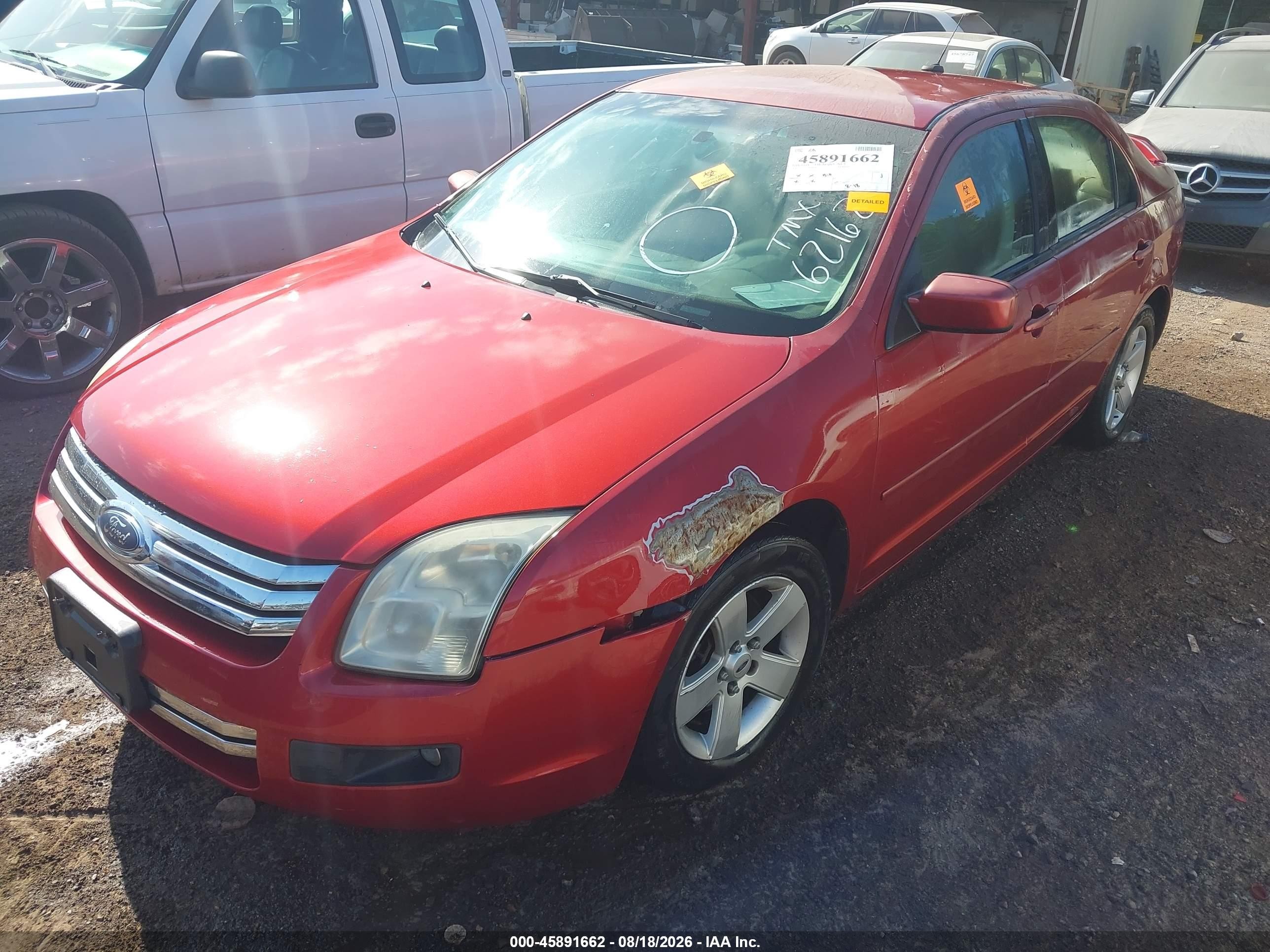 2007 Ford Fusion Se Burgundy vin: 3FAHP07147R162162
