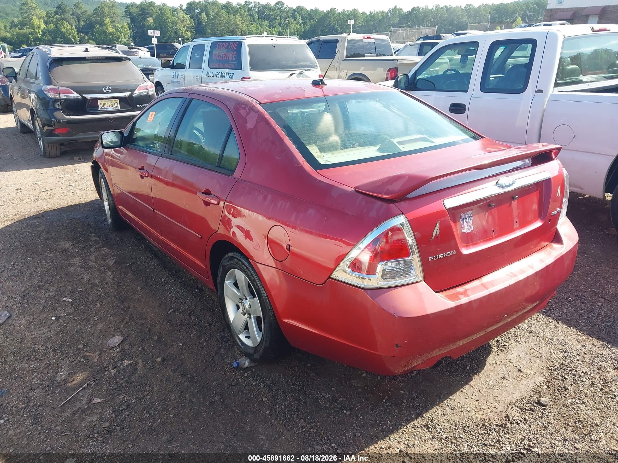 2007 Ford Fusion Se Burgundy vin: 3FAHP07147R162162