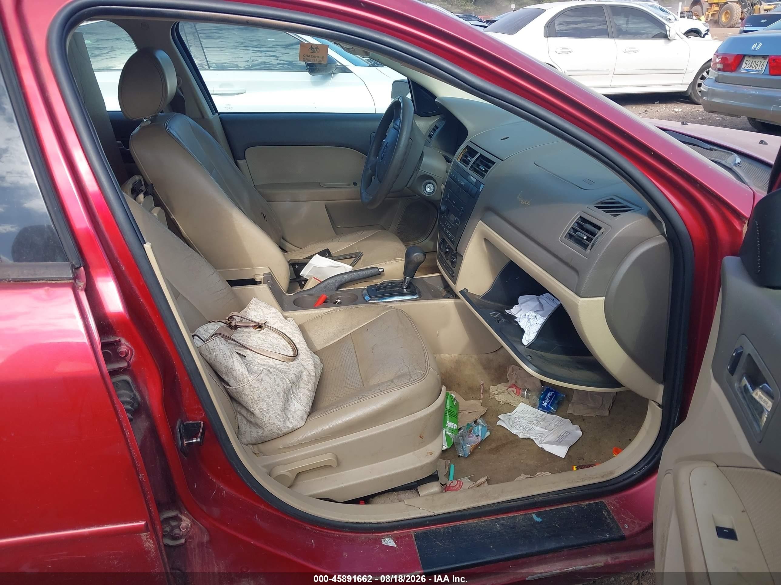 2007 Ford Fusion Se Burgundy vin: 3FAHP07147R162162