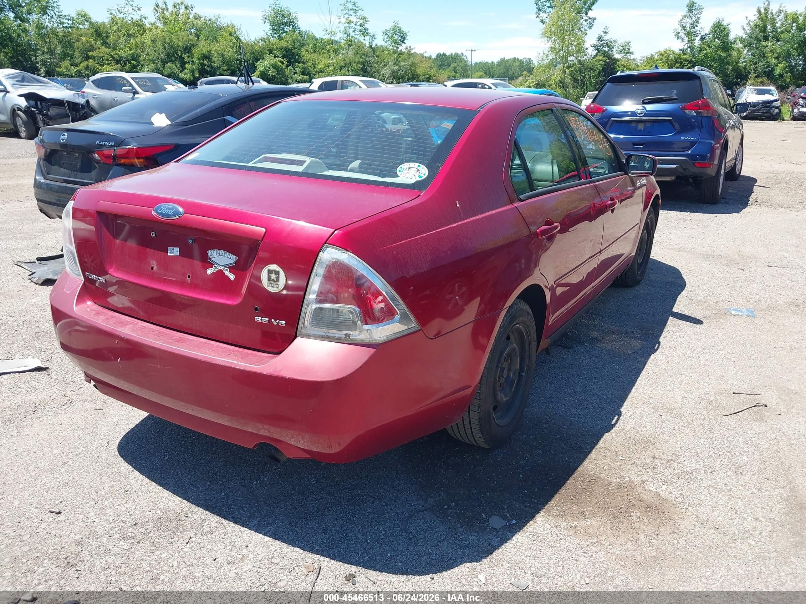 2006 Ford Fusion Se Red vin: 3FAHP07156R192284