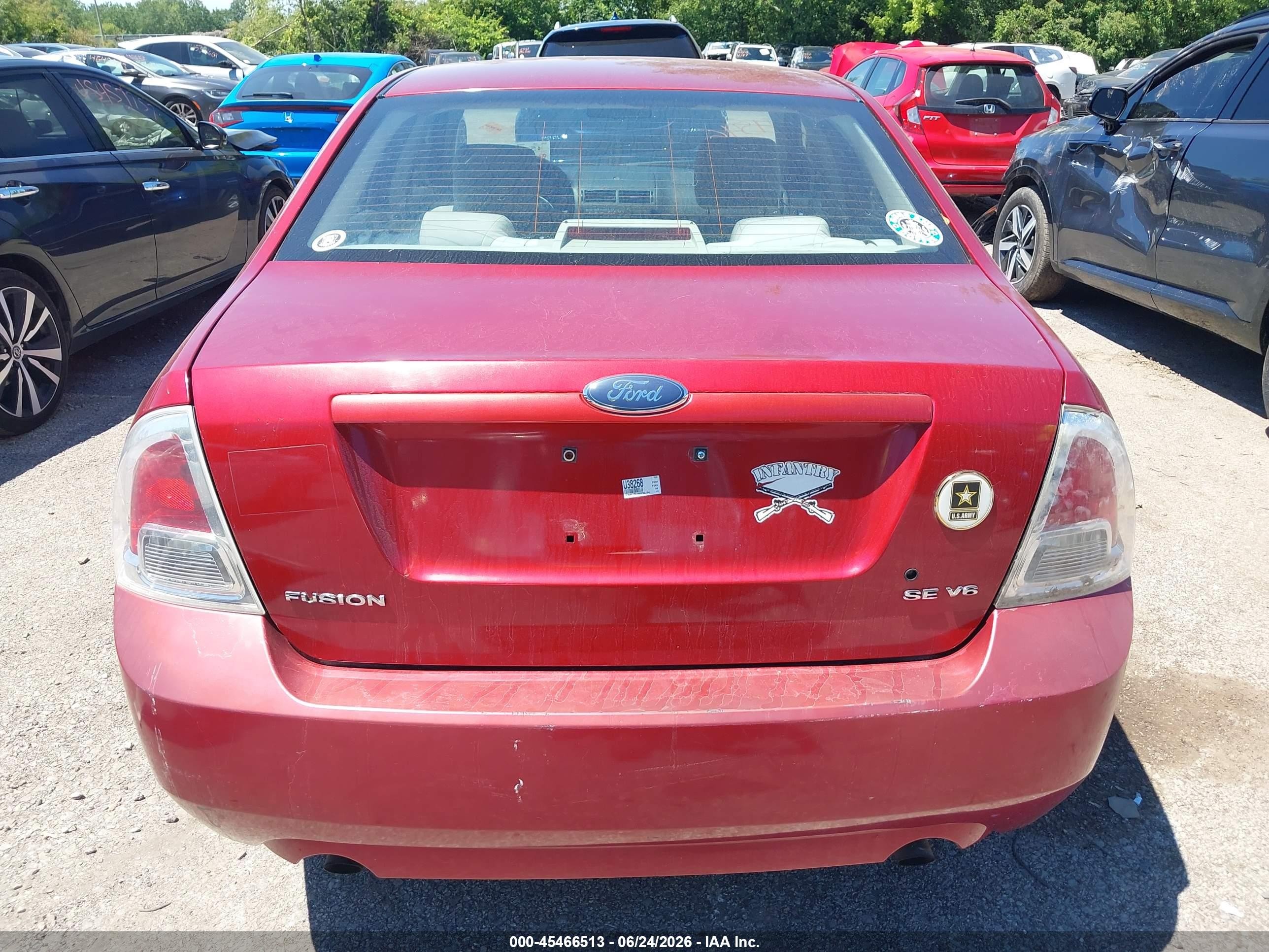 2006 Ford Fusion Se Red vin: 3FAHP07156R192284