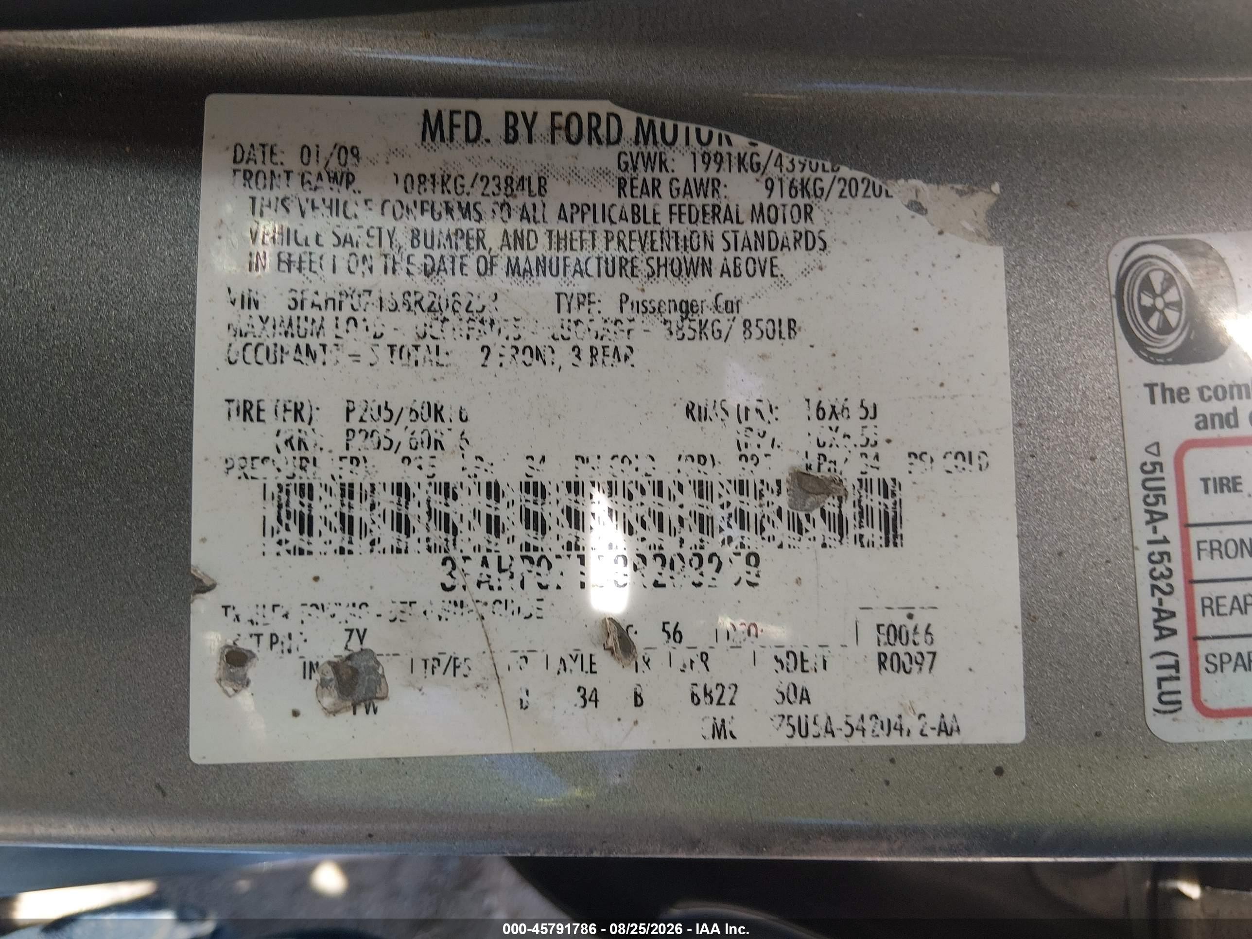 2008 Ford Fusion Se Gray vin: 3FAHP07158R208258