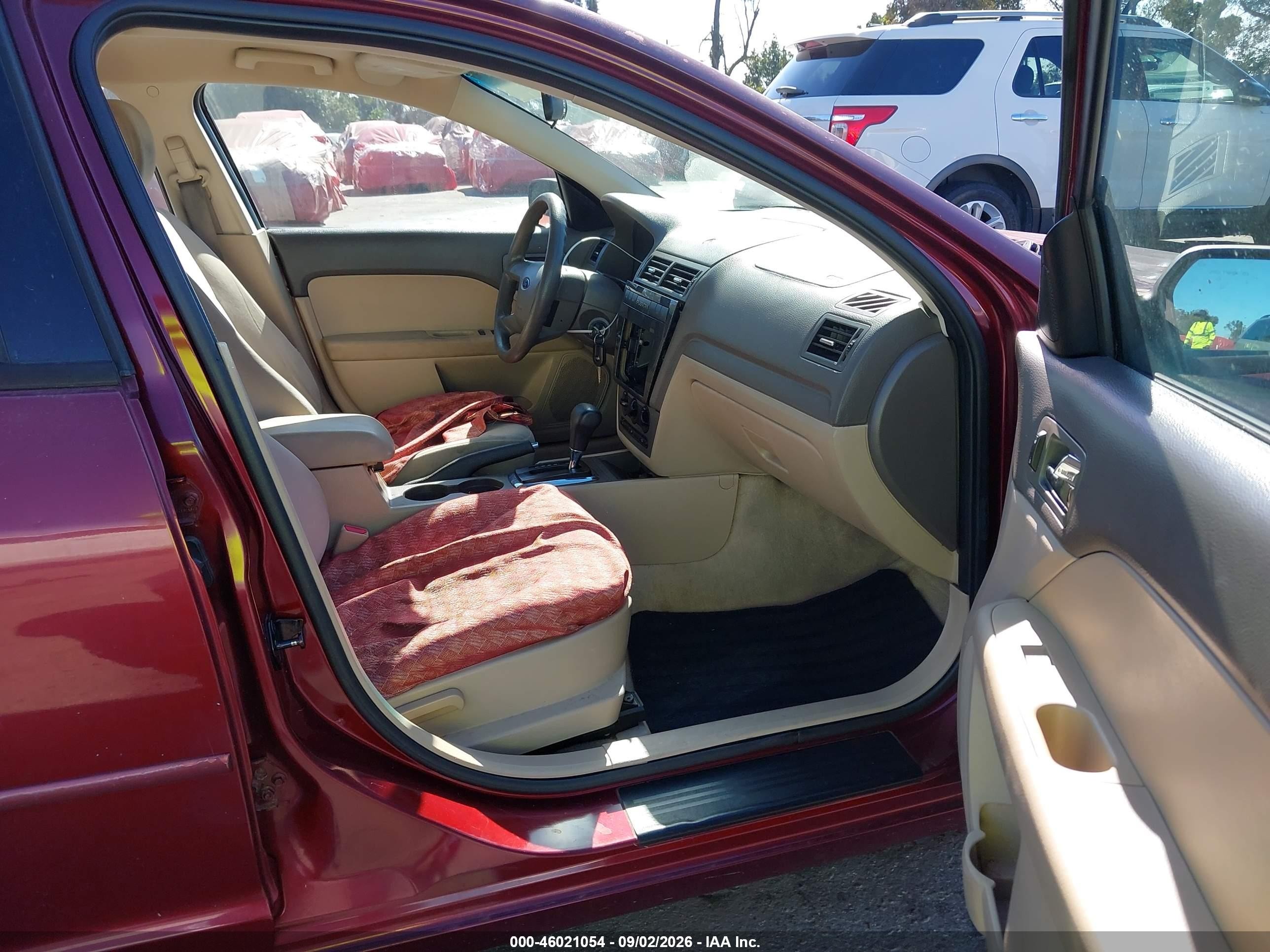 2007 Ford Fusion Se Burgundy vin: 3FAHP07177R111254