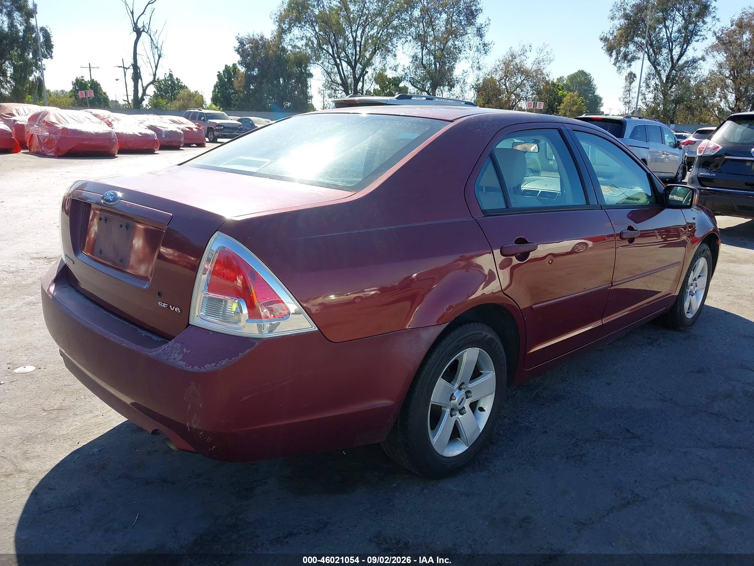 2007 Ford Fusion Se Burgundy vin: 3FAHP07177R111254