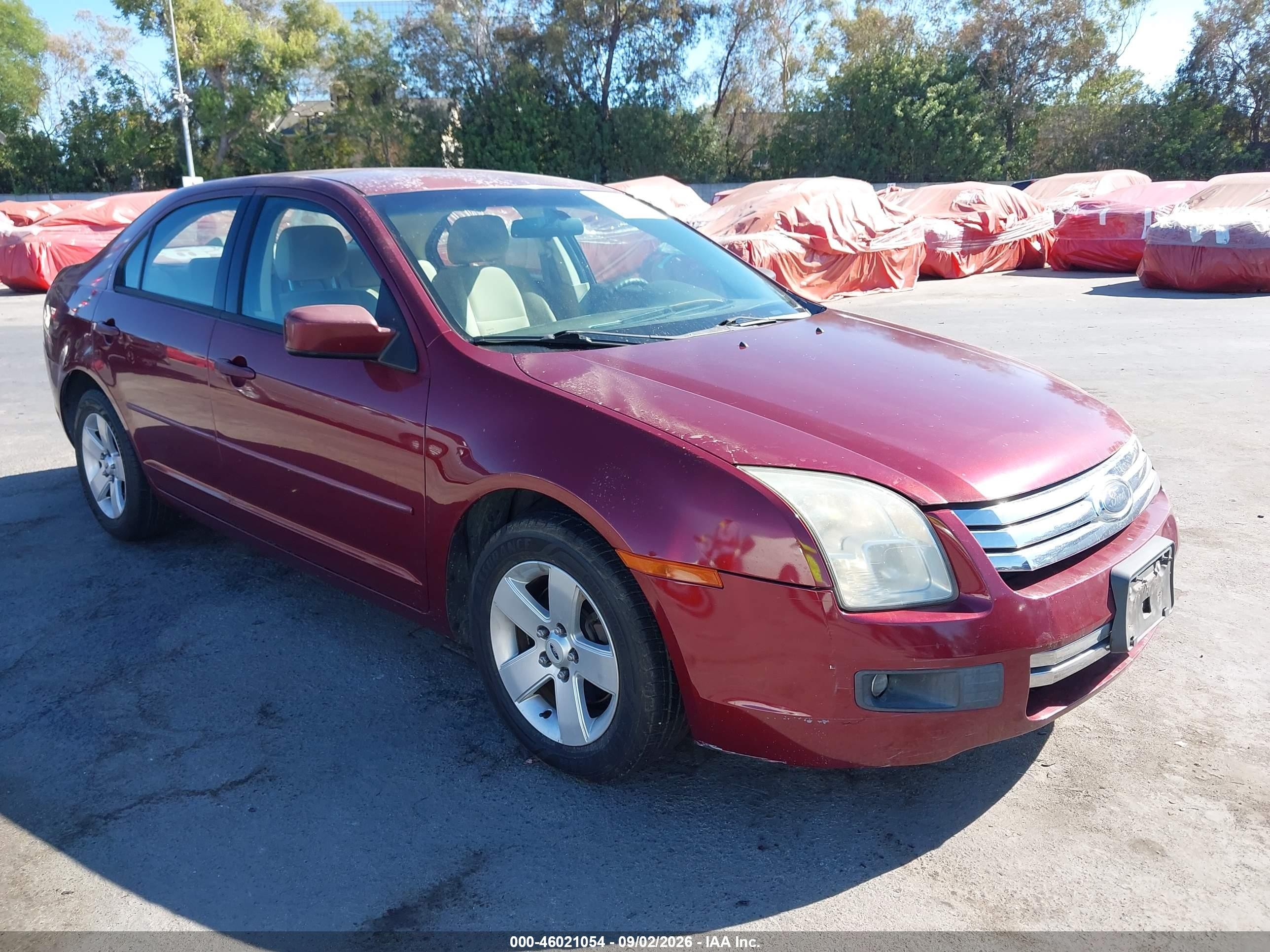 2007 Ford Fusion Se Burgundy vin: 3FAHP07177R111254