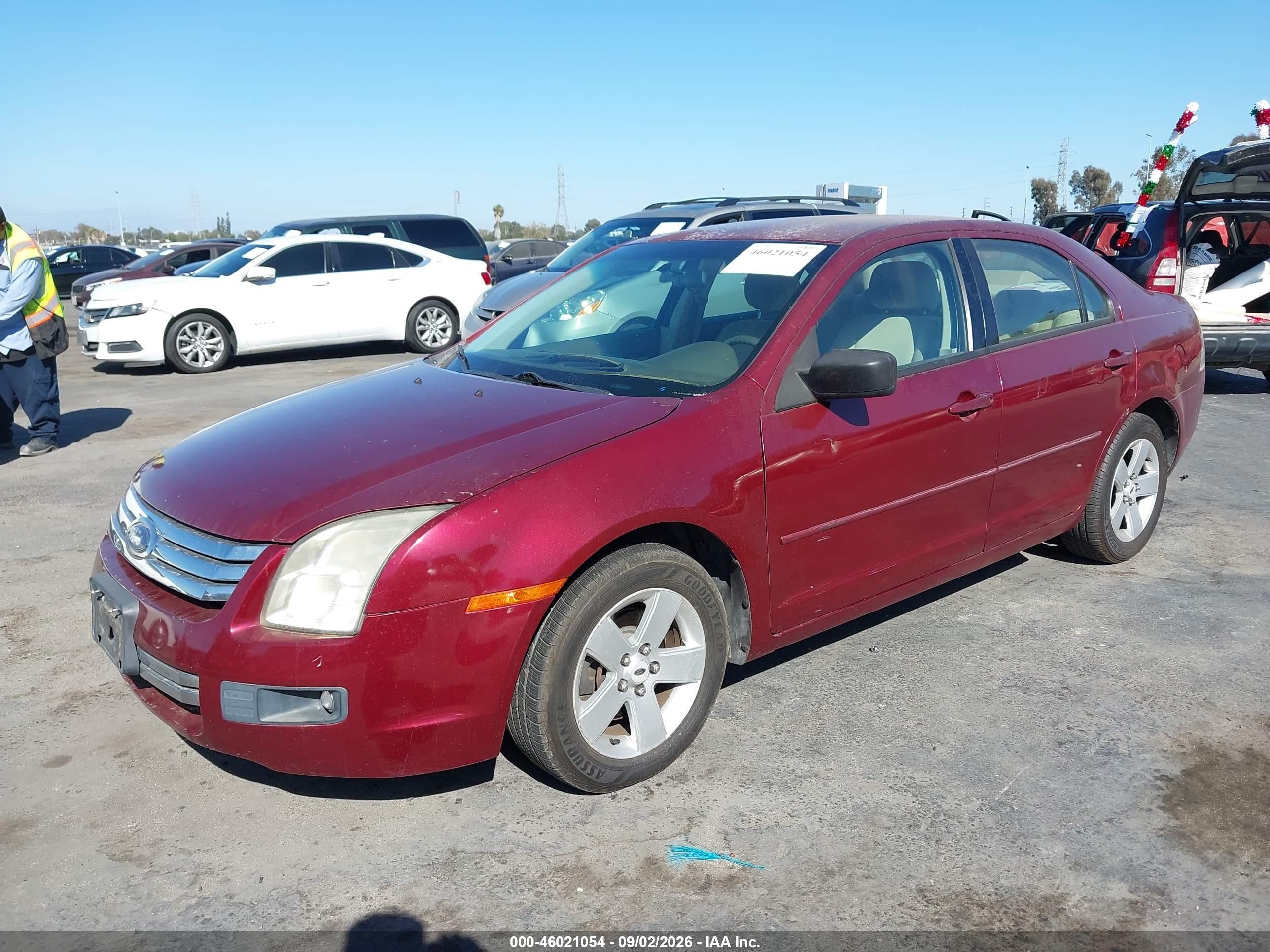 2007 Ford Fusion Se Burgundy vin: 3FAHP07177R111254