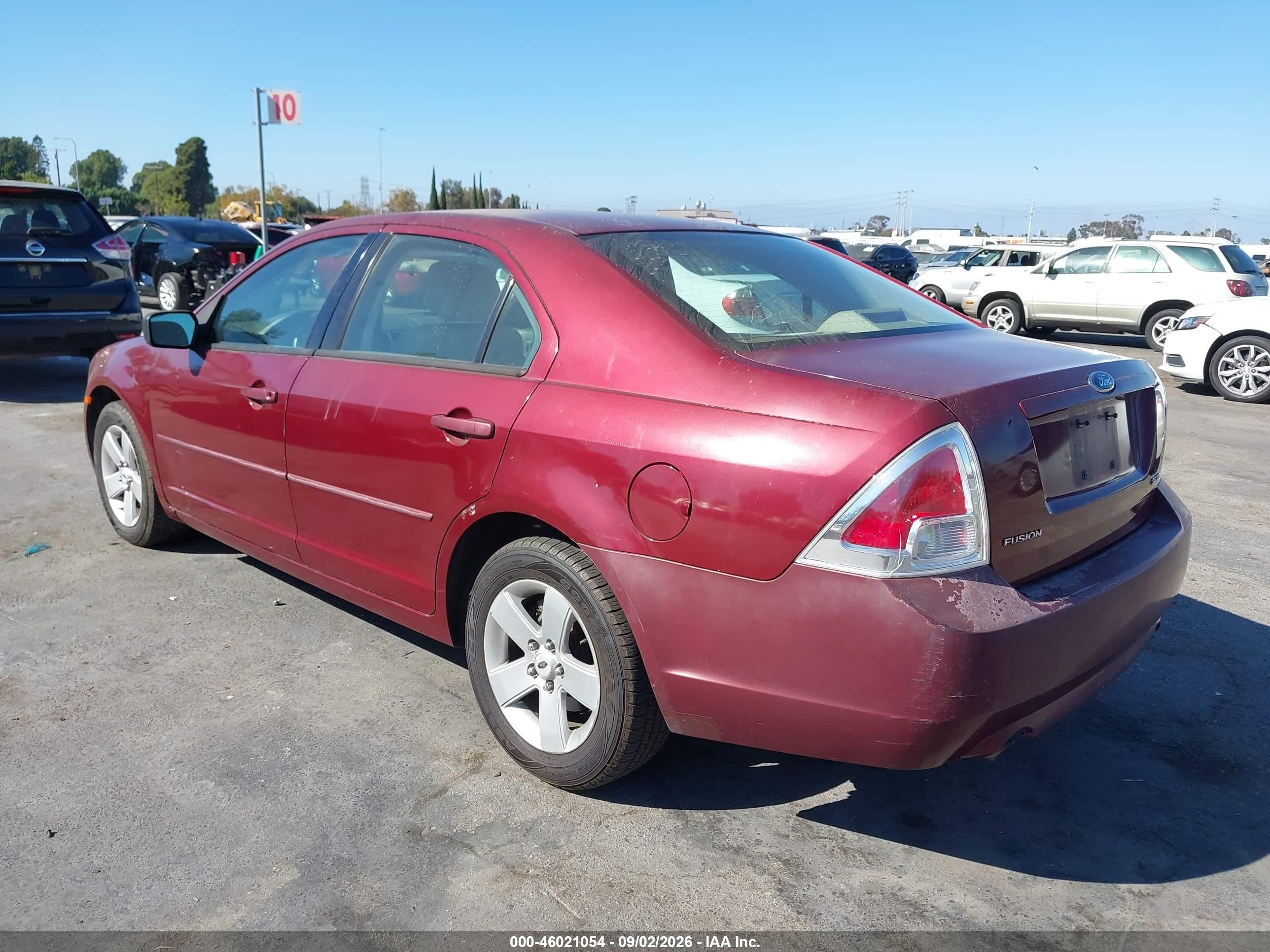 2007 Ford Fusion Se Burgundy vin: 3FAHP07177R111254