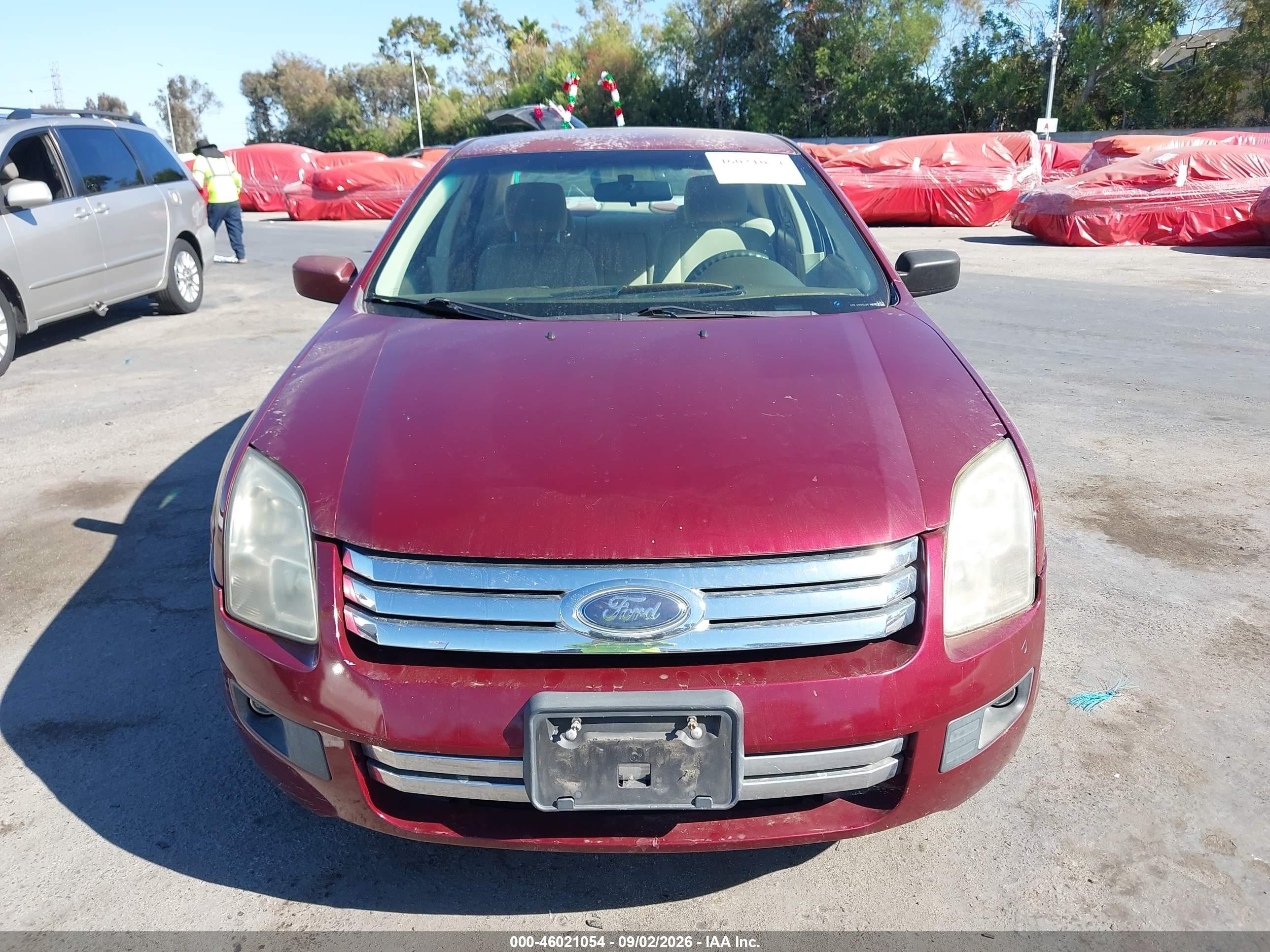 2007 Ford Fusion Se Burgundy vin: 3FAHP07177R111254