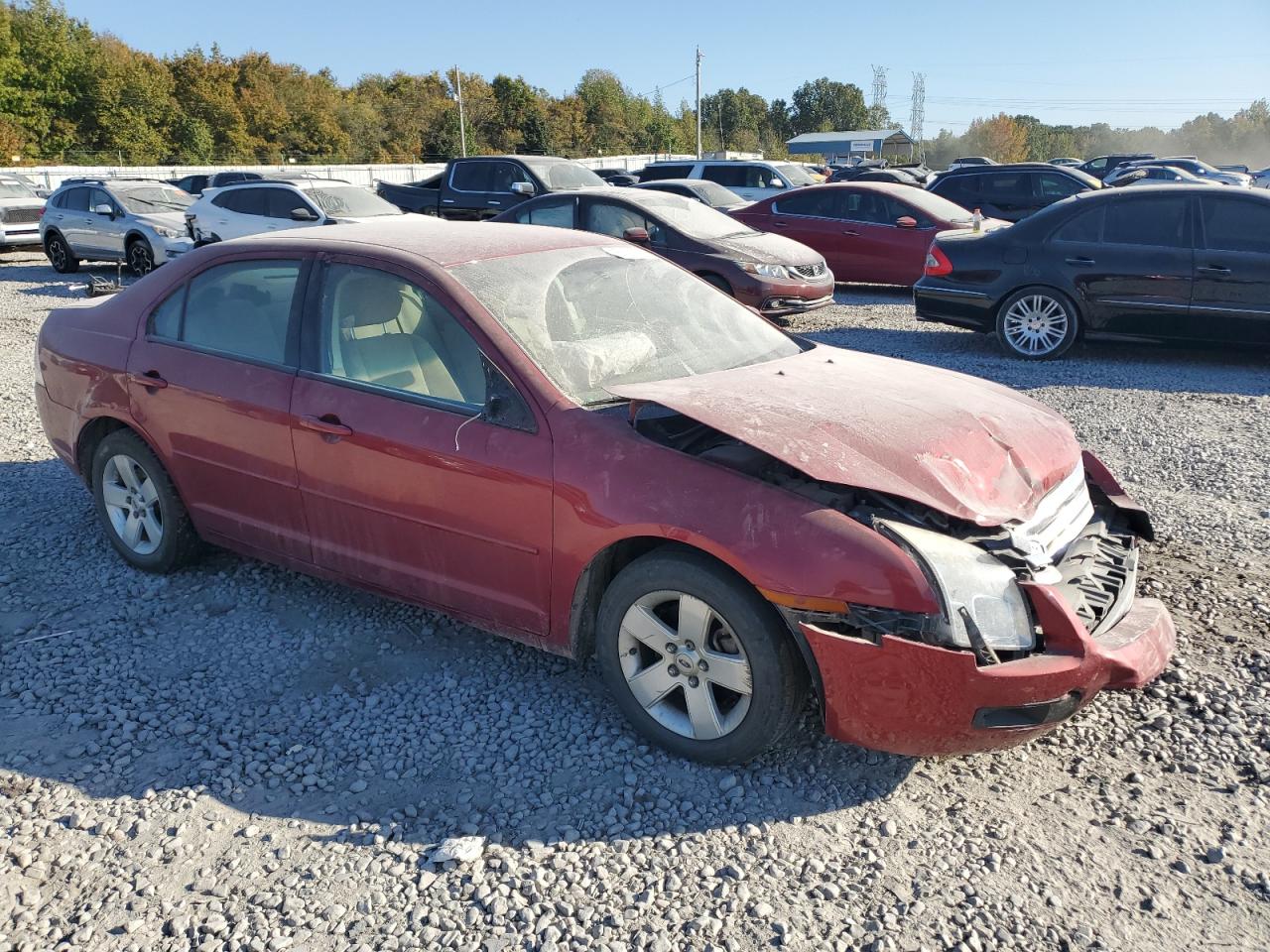 2007 Ford Fusion Se Burgundy vin: 3FAHP07187R131609
