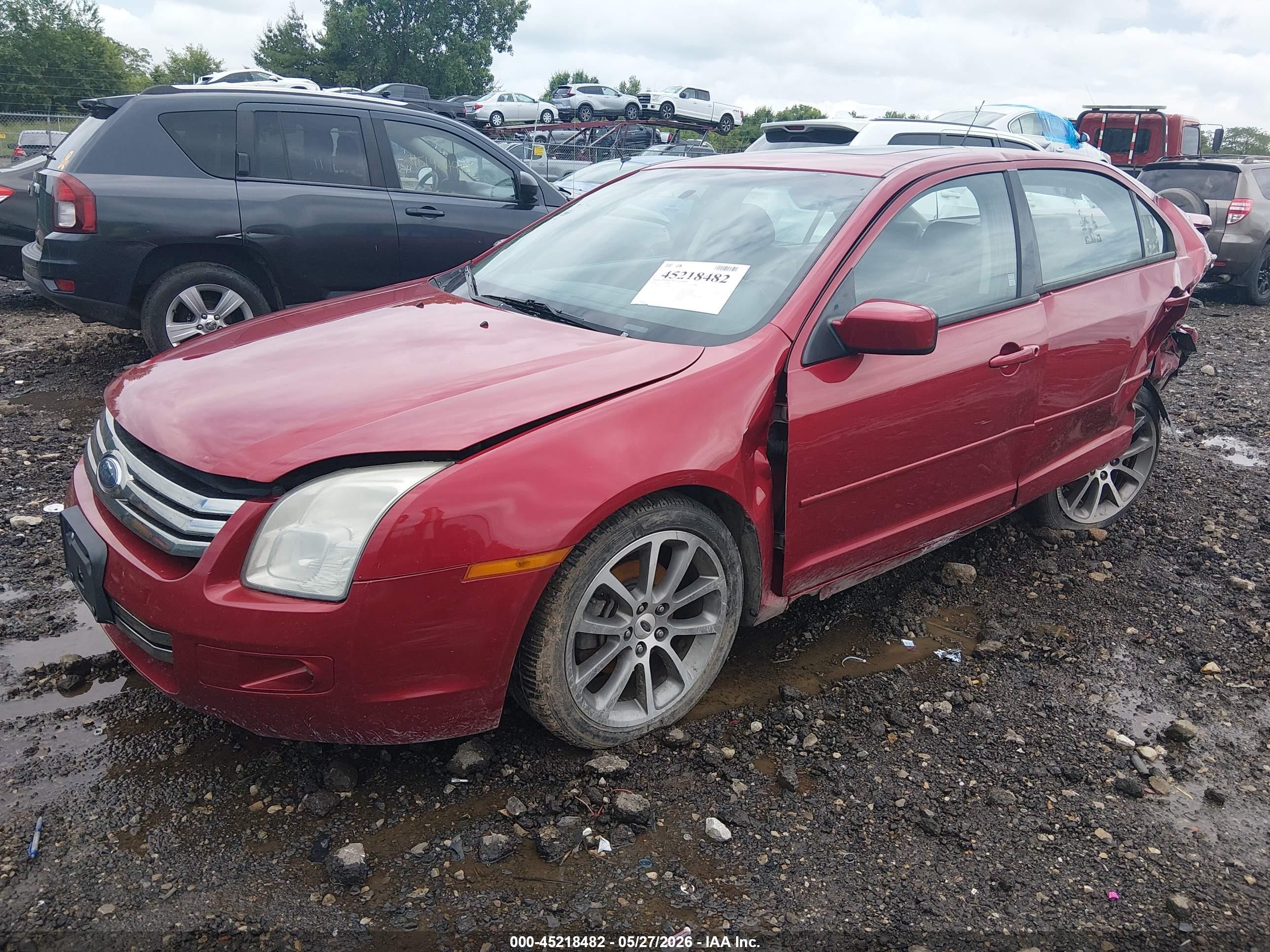 2008 Ford Fusion Se Maroon vin: 3FAHP071X8R138692