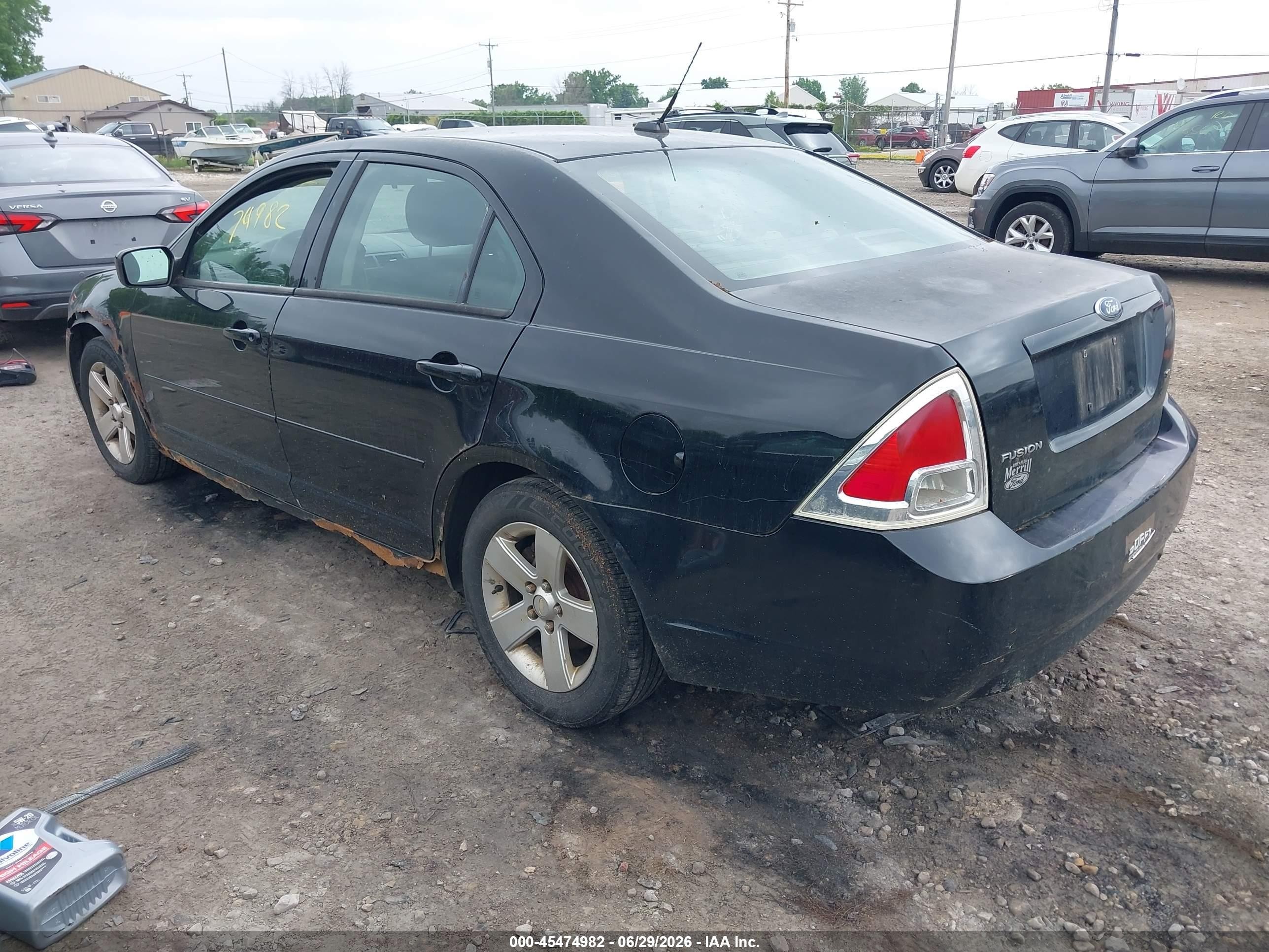 2008 Ford Fusion Se Black vin: 3FAHP07Z08R274495