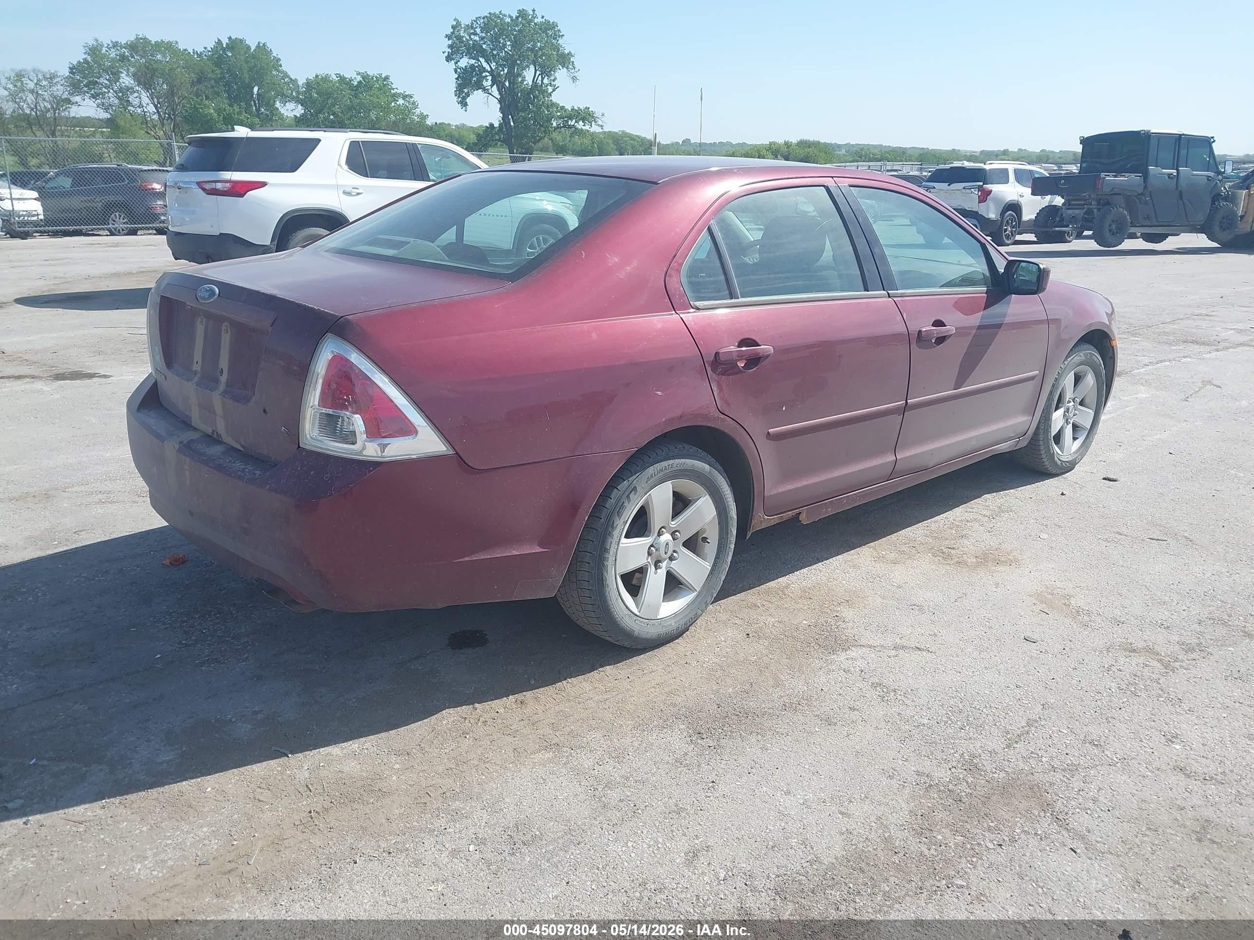 2007 Ford Fusion Se Maroon vin: 3FAHP07Z17R106606