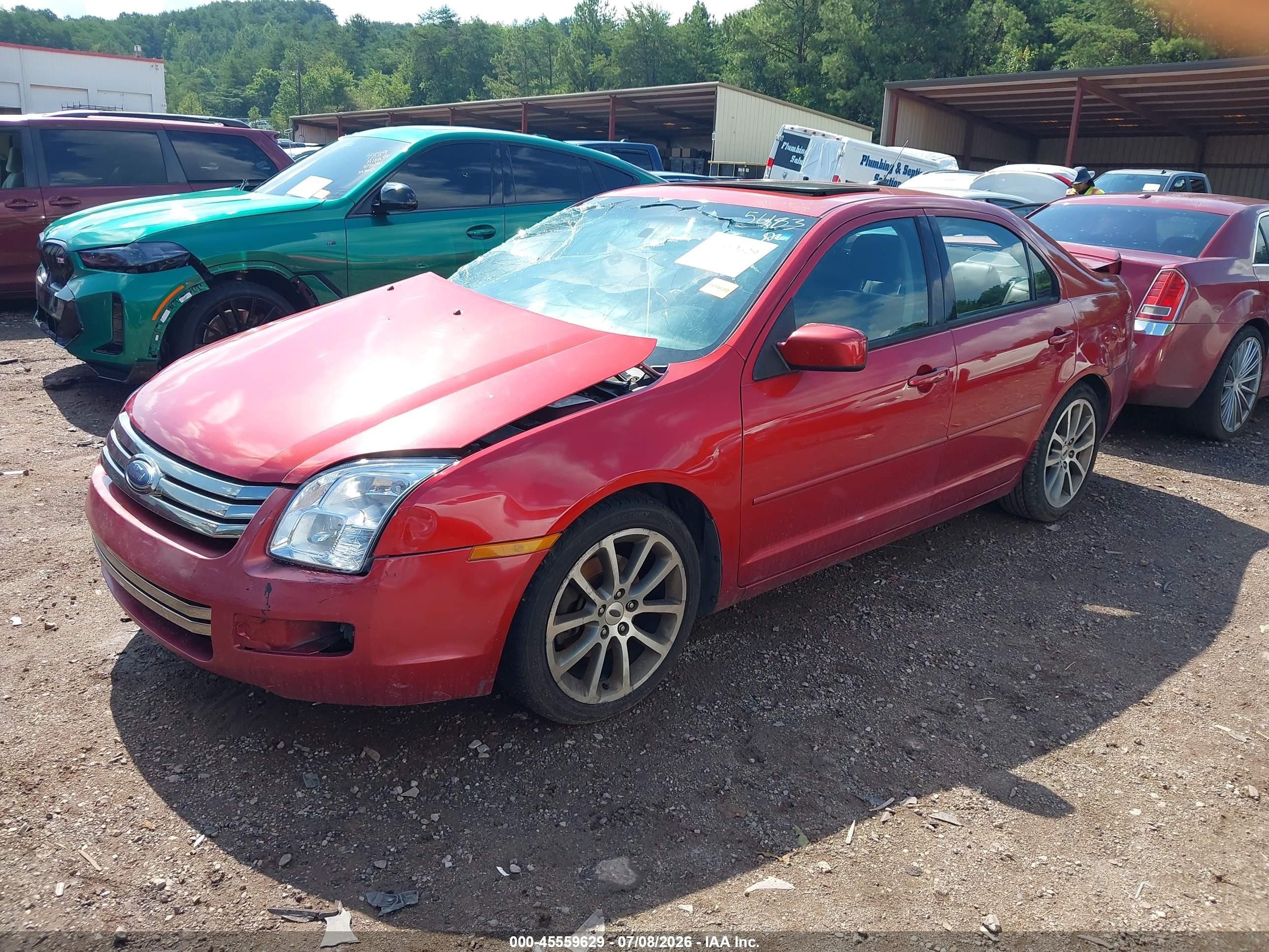 2008 Ford Fusion Se Red vin: 3FAHP07Z18R129532