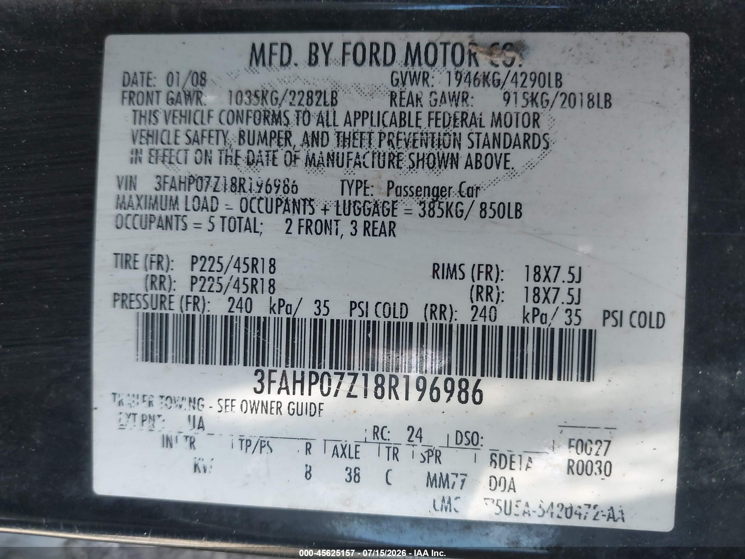 2008 Ford Fusion Se Black vin: 3FAHP07Z18R196986